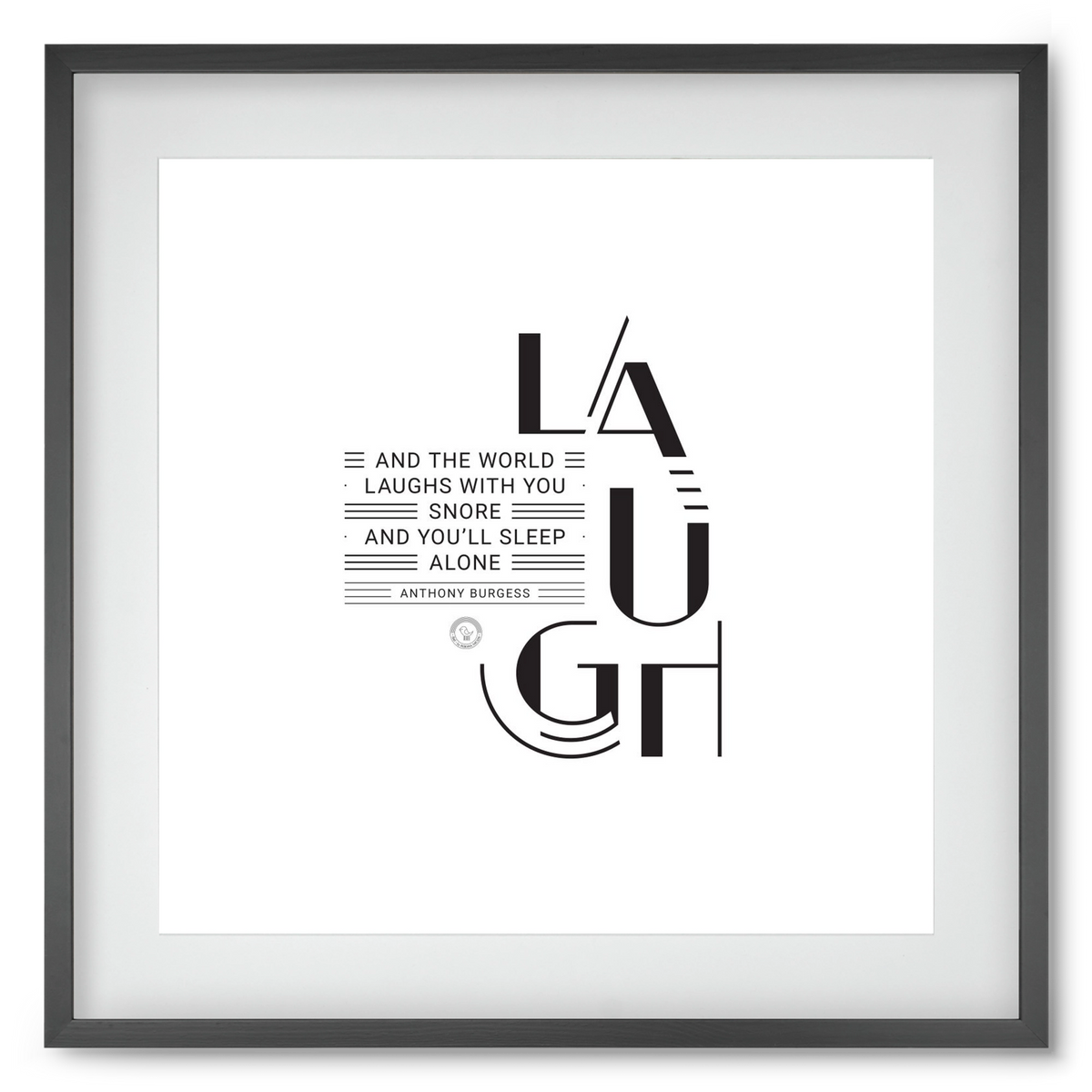 Laugh, 50x50 cm (40x40 cm), Fekete keret, paszpartuval