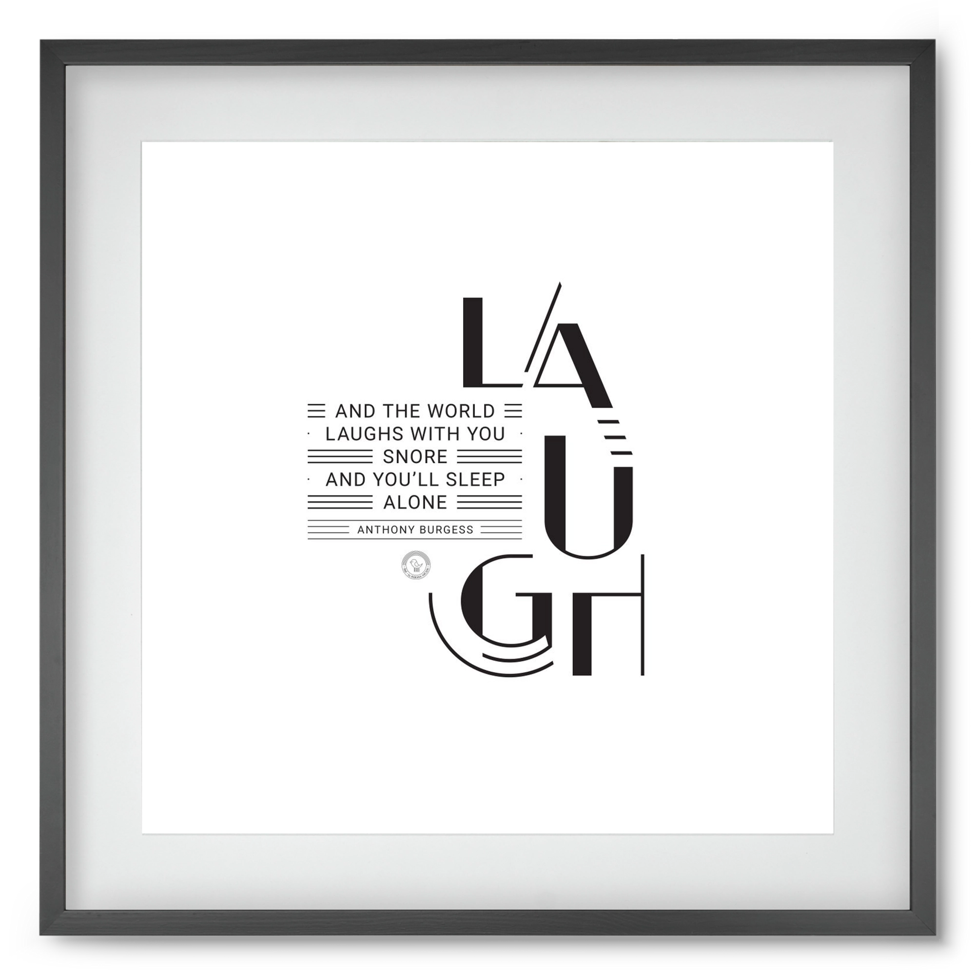 Laugh, 50x50 cm (40x40 cm), Fekete keret, paszpartuval