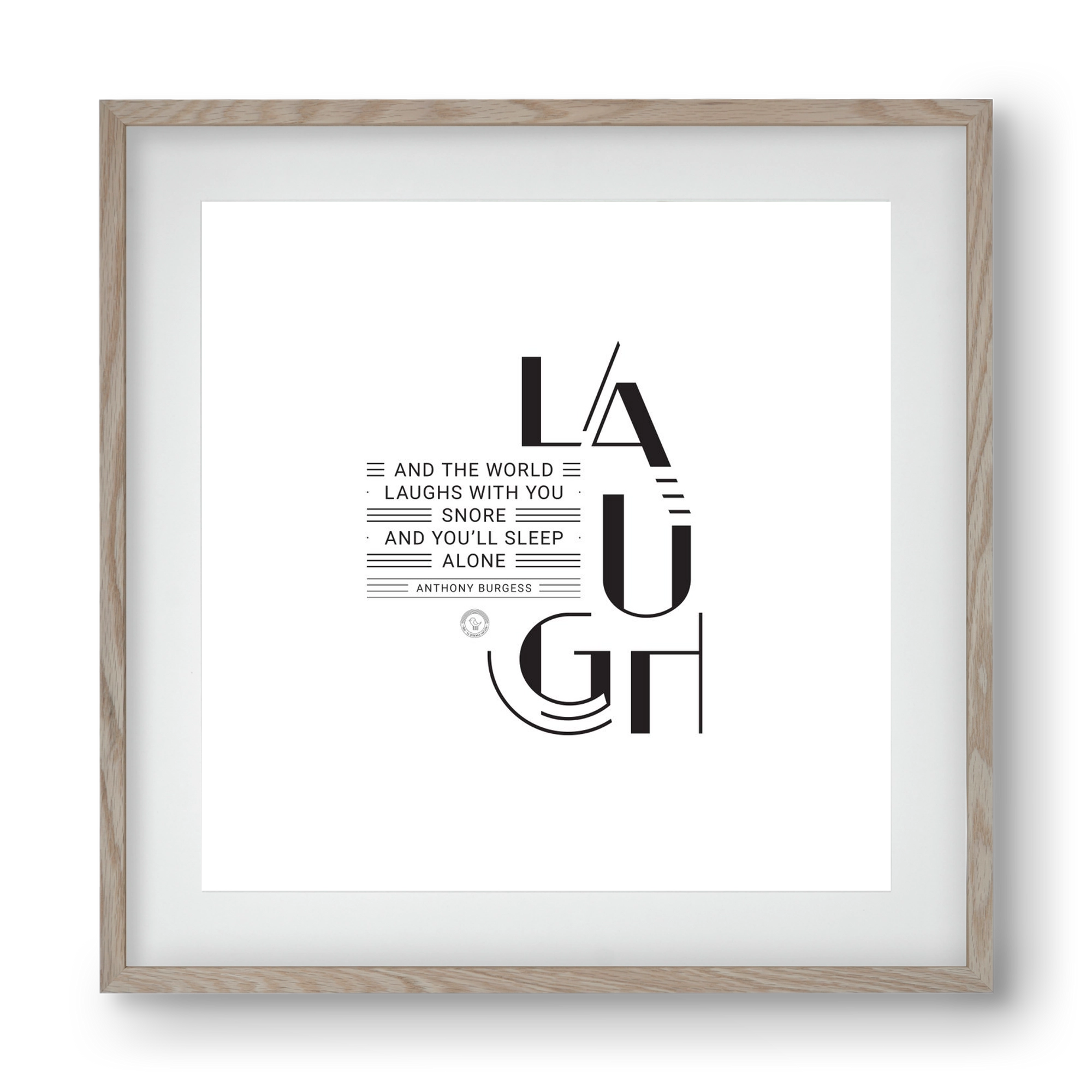 Laugh, 40x40 cm (30x30 cm), Tölgy keret, paszpartuval