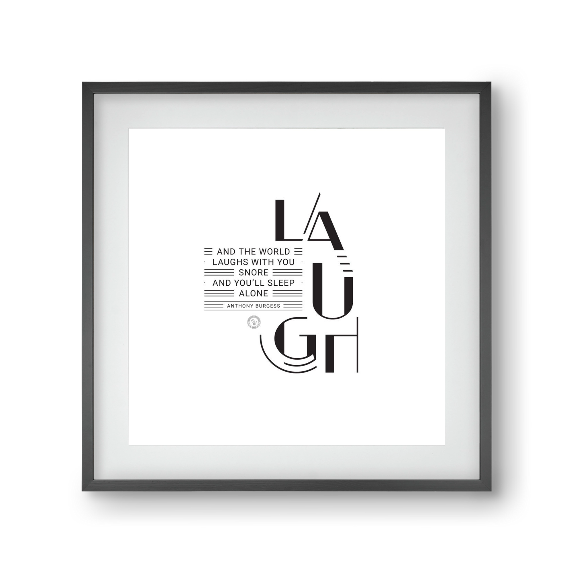 Laugh, 30x30 cm (20x20 cm), Fekete keret, paszpartuval