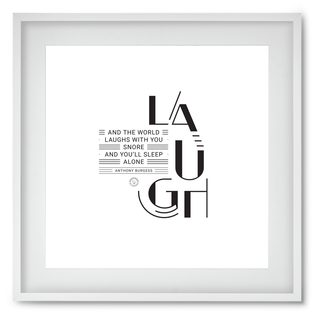 Laugh, 50x50 cm (40x40 cm), Fehér keret, paszpartuval