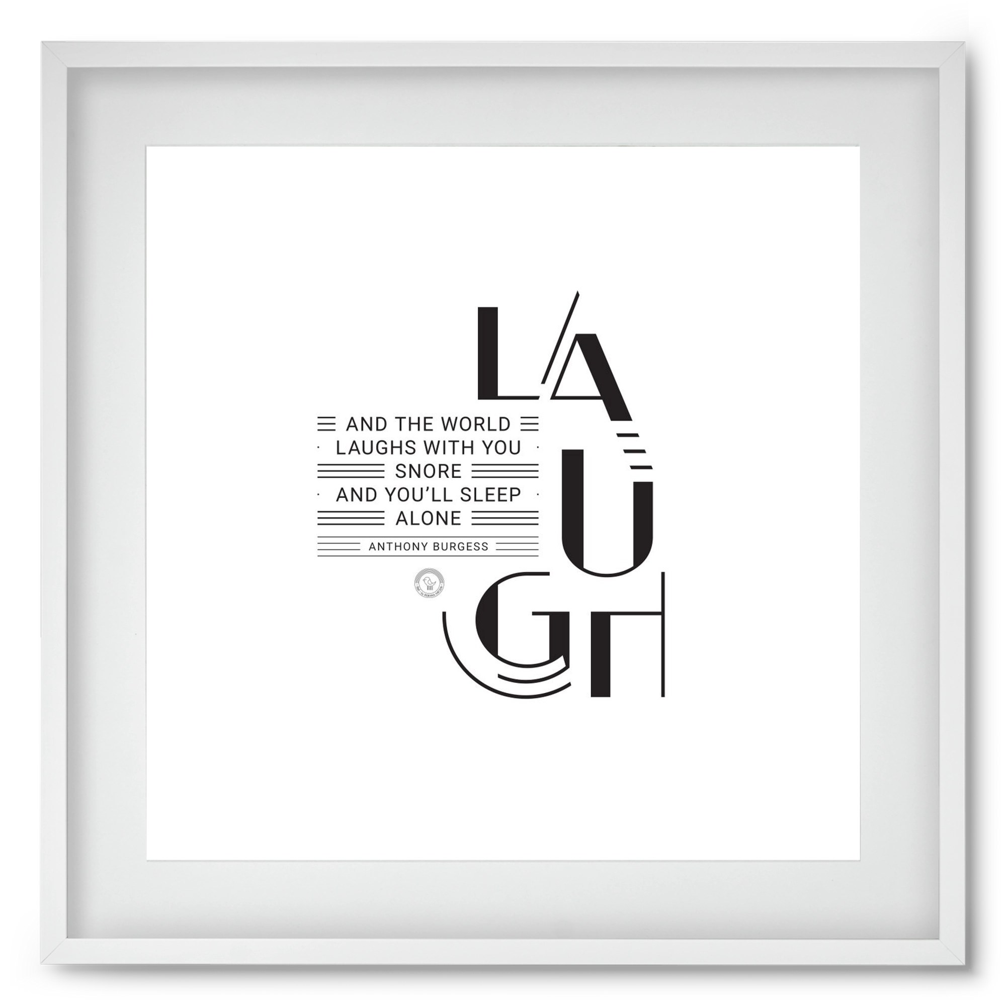 Laugh, 50x50 cm (40x40 cm), Fehér keret, paszpartuval