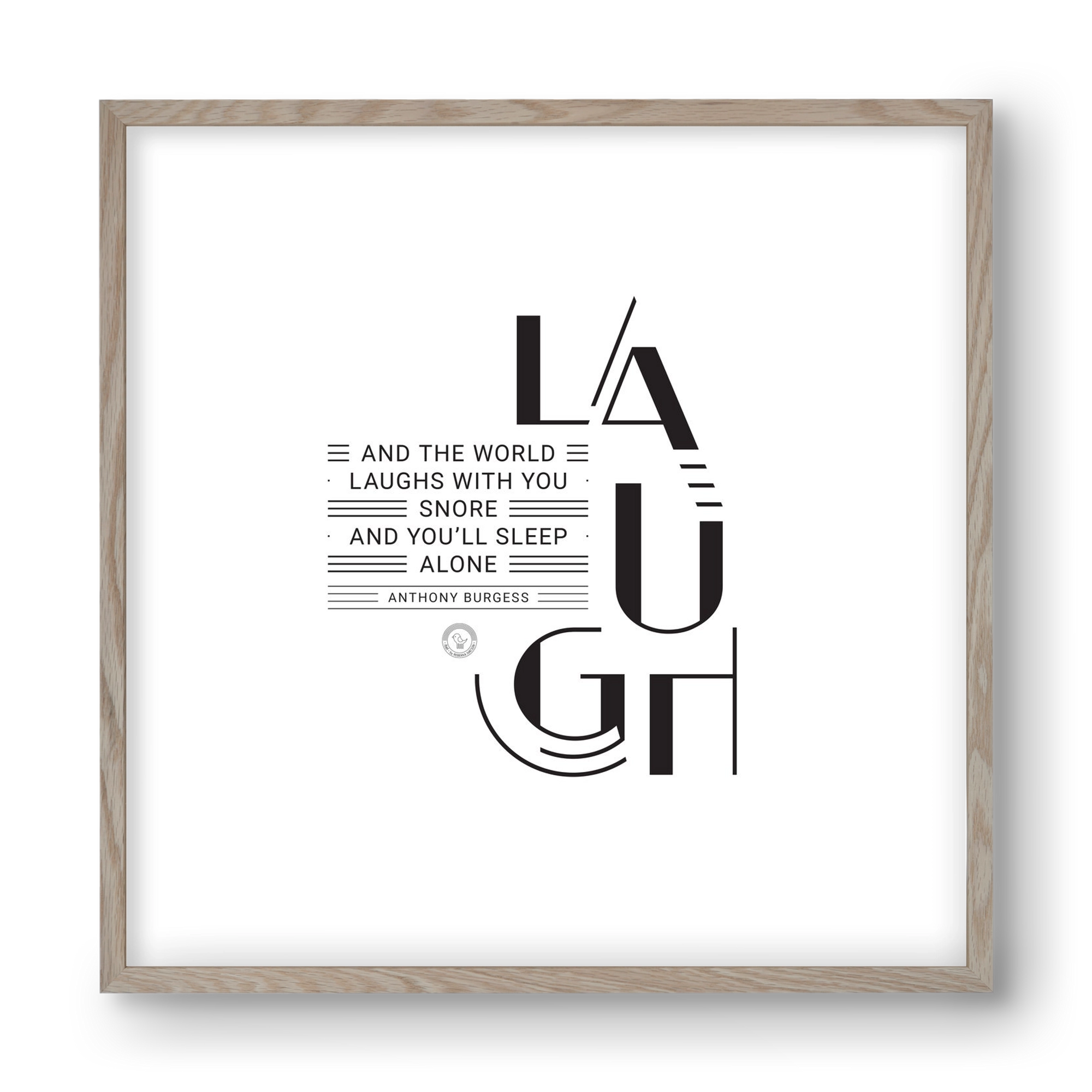 Laugh, 40x40 cm (40x40 cm), Tölgy keret