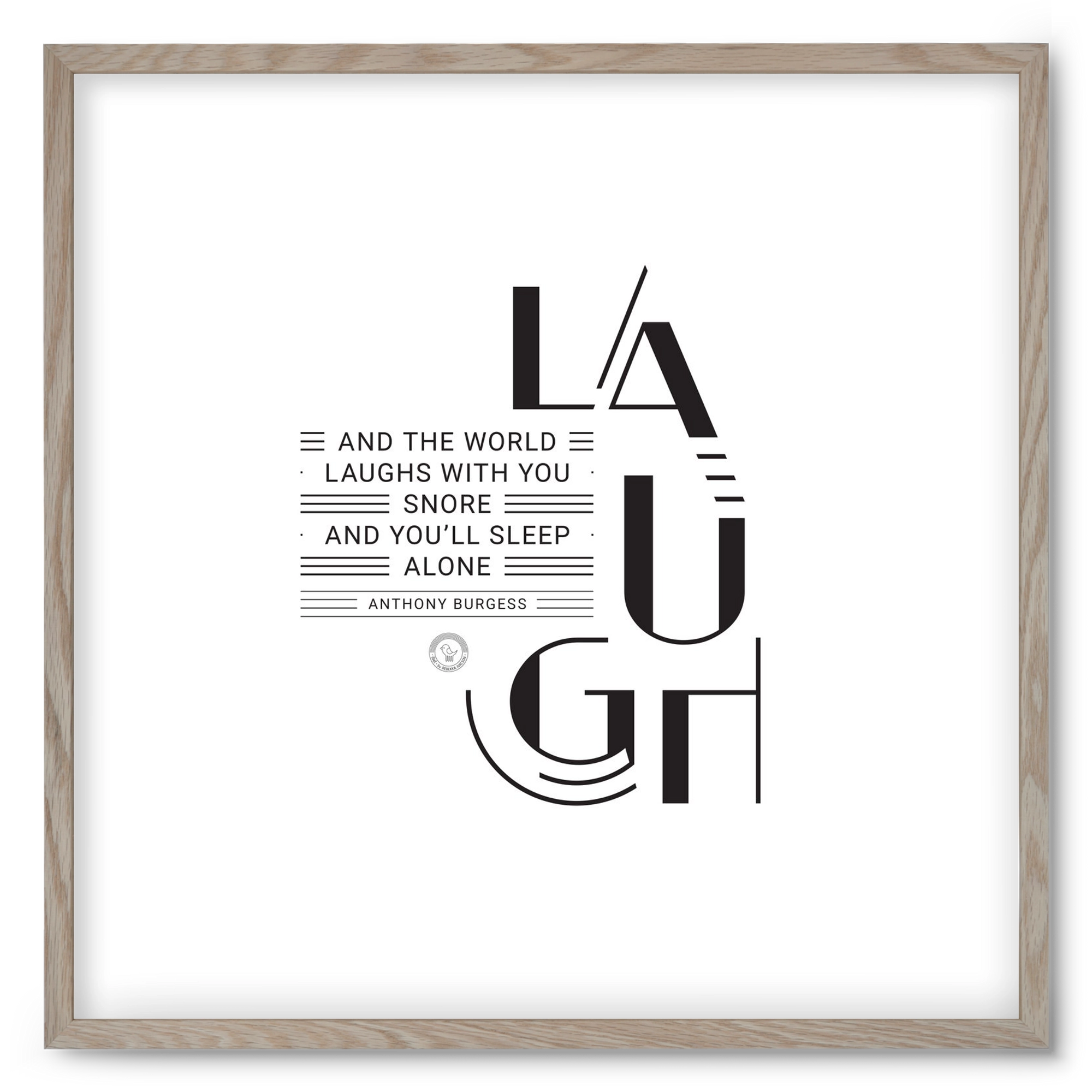 Laugh, 50x50 cm (50x50 cm), Tölgy keret