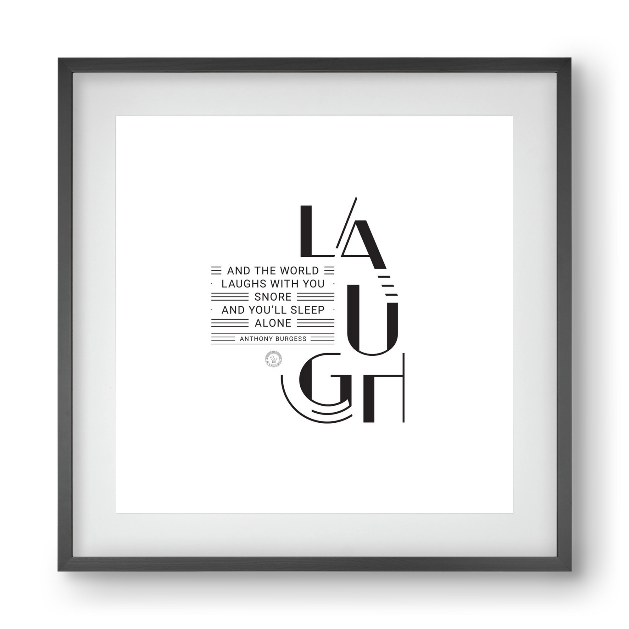 Laugh, 40x40 cm (30x30 cm), Fekete keret, paszpartuval