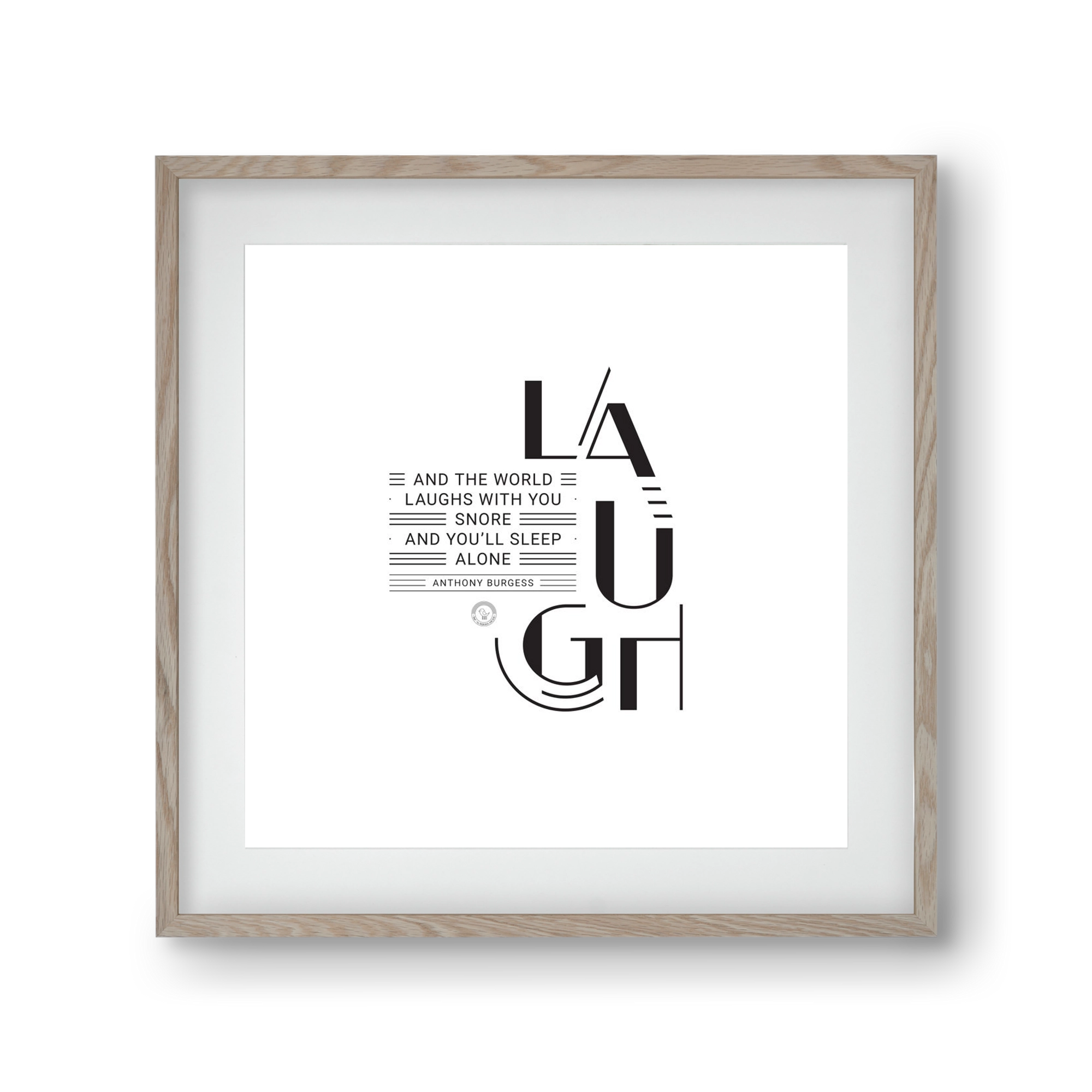Laugh, 30x30 cm (20x20 cm), Tölgy keret, paszpartuval