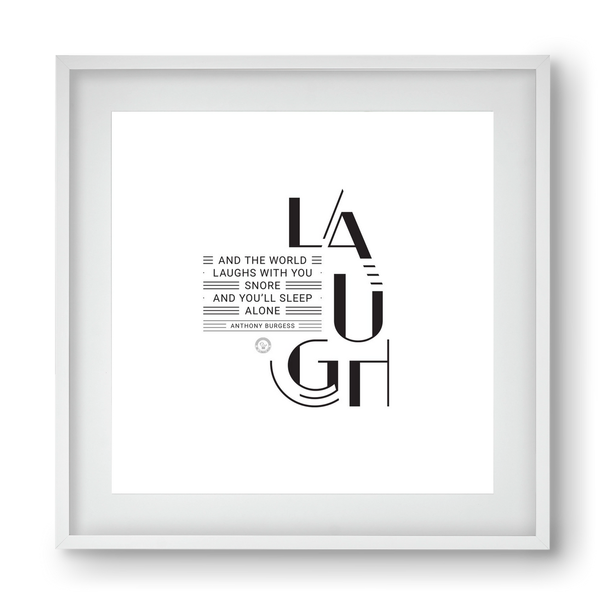 Laugh, 40x40 cm (30x30 cm), Fehér keret, paszpartuval