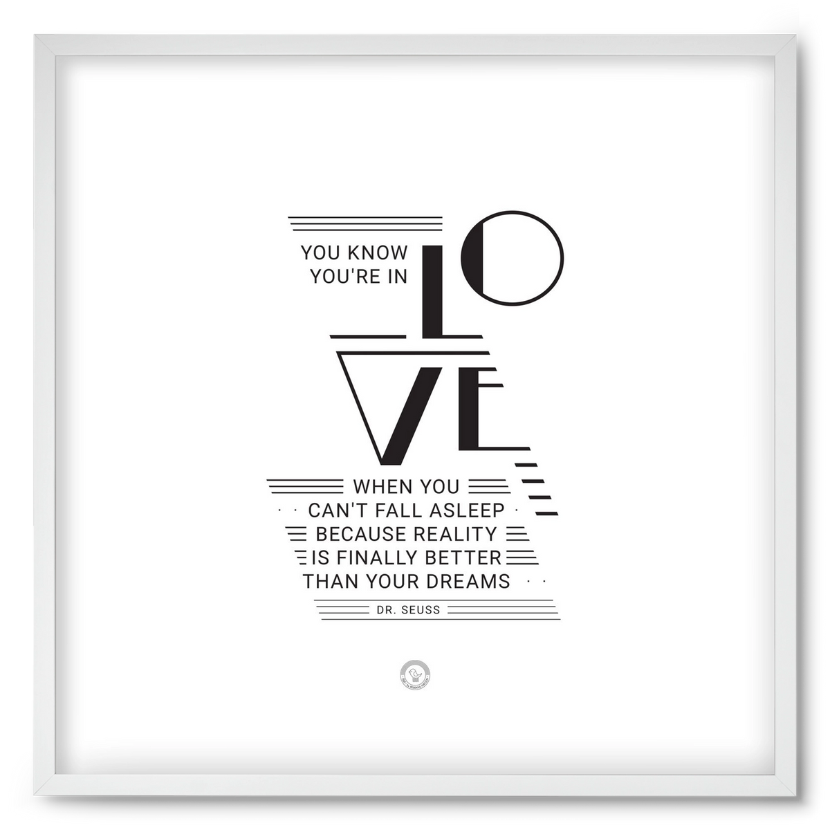Love, 50x50 cm (50x50 cm), Fehér keret