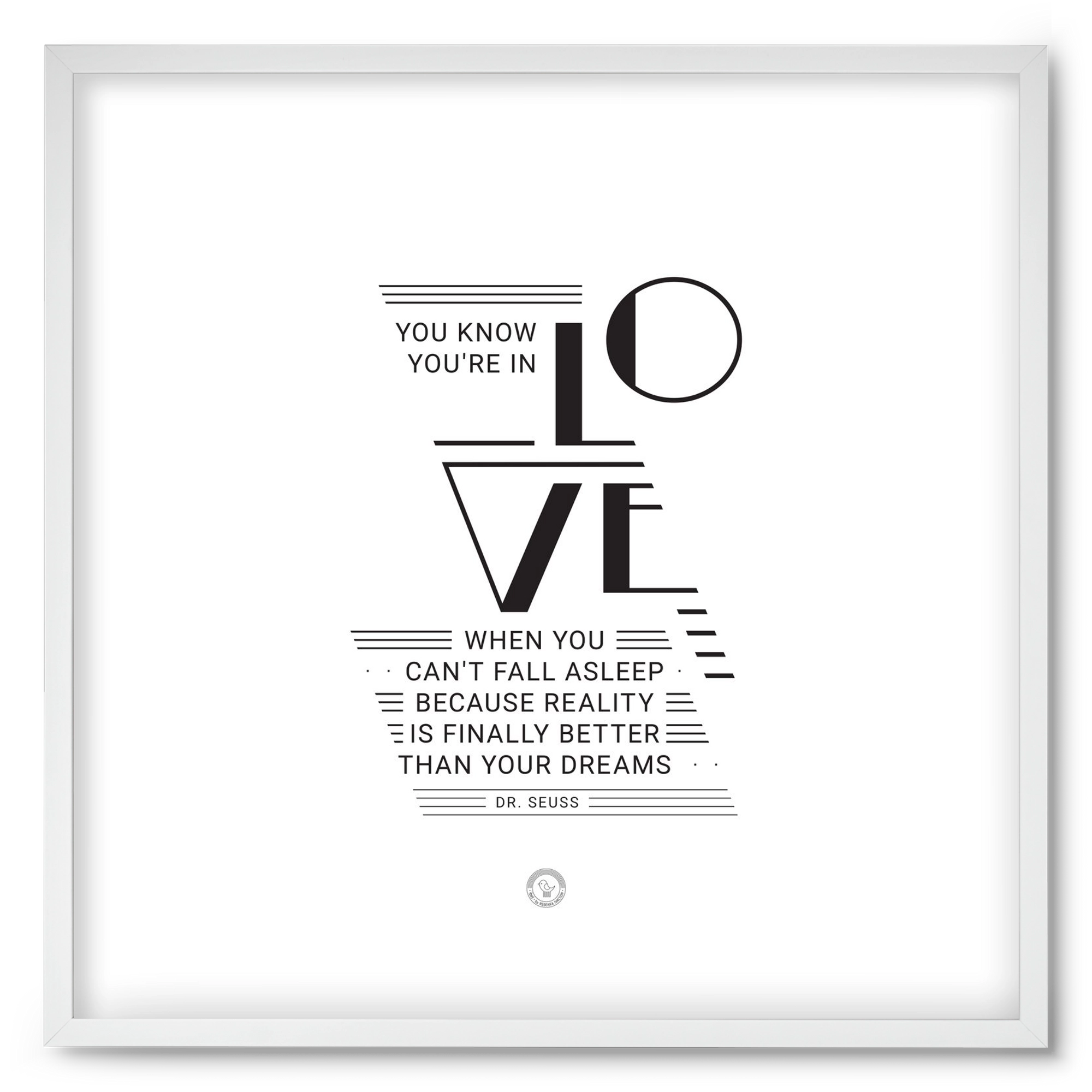 Love, 50x50 cm (50x50 cm), Fehér keret