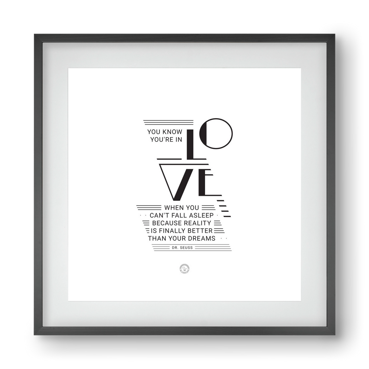 Love, 40x40 cm (30x30 cm), Fekete keret, paszpartuval