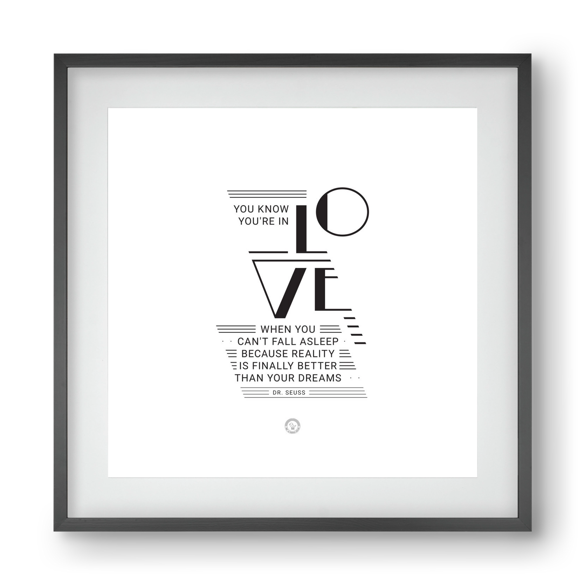 Love, 40x40 cm (30x30 cm), Fekete keret, paszpartuval