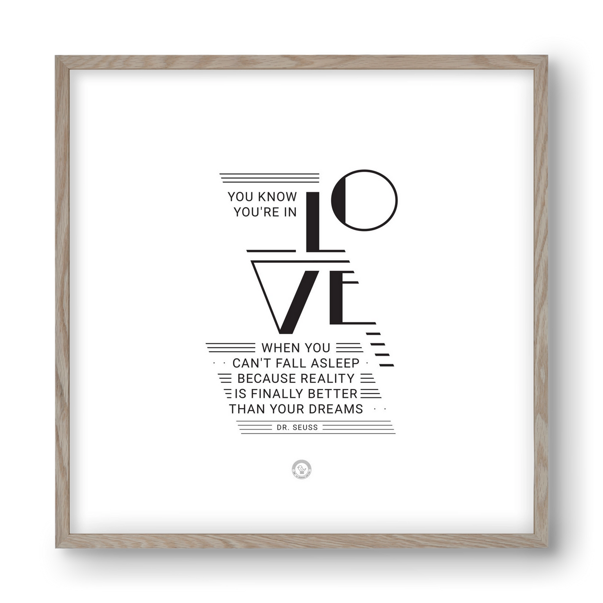 Love, 40x40 cm (40x40 cm), Tölgy keret