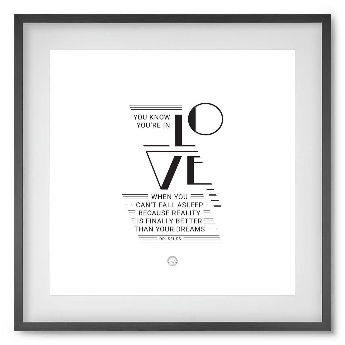 Love, 50x50 cm (40x40 cm), Fekete keret, paszpartuval