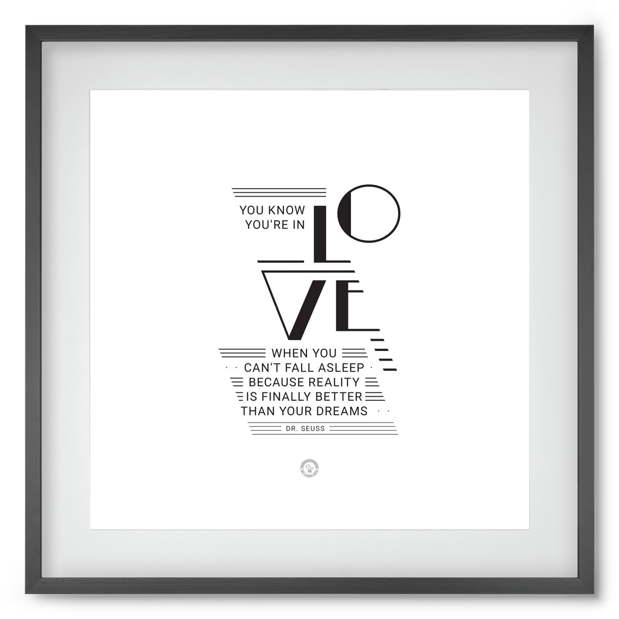 Love, 50x50 cm (40x40 cm), Fekete keret, paszpartuval