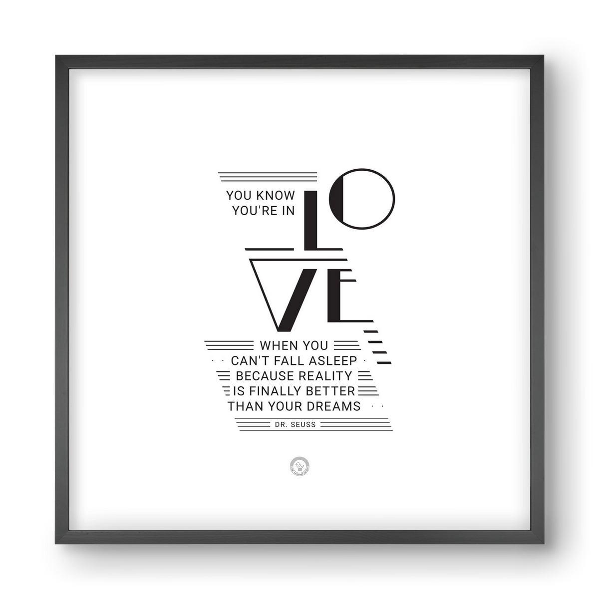 Love, 40x40 cm (40x40 cm), Fekete keret