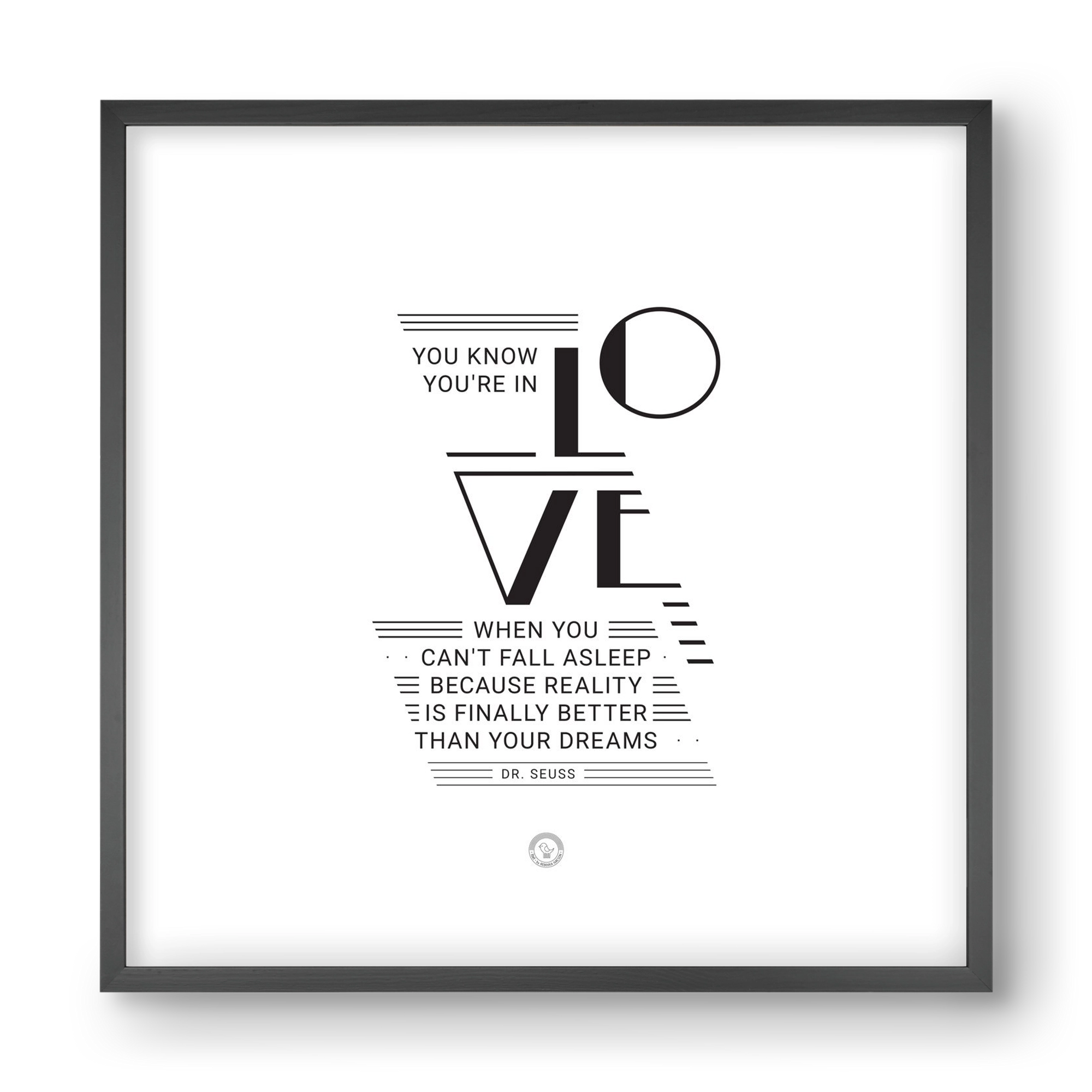 Love, 40x40 cm (40x40 cm), Fekete keret