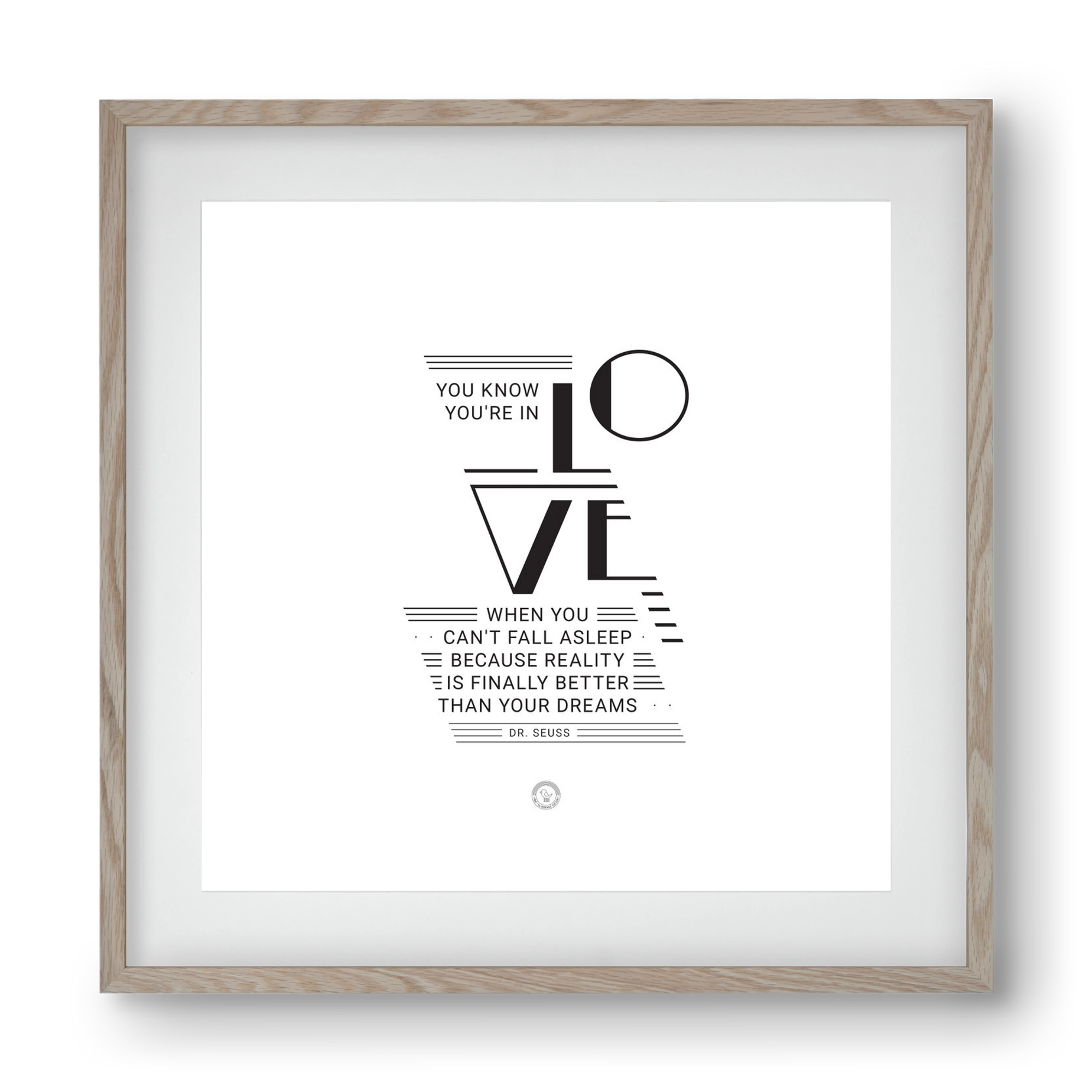 Love, 40x40 cm (30x30 cm), Tölgy keret, paszpartuval