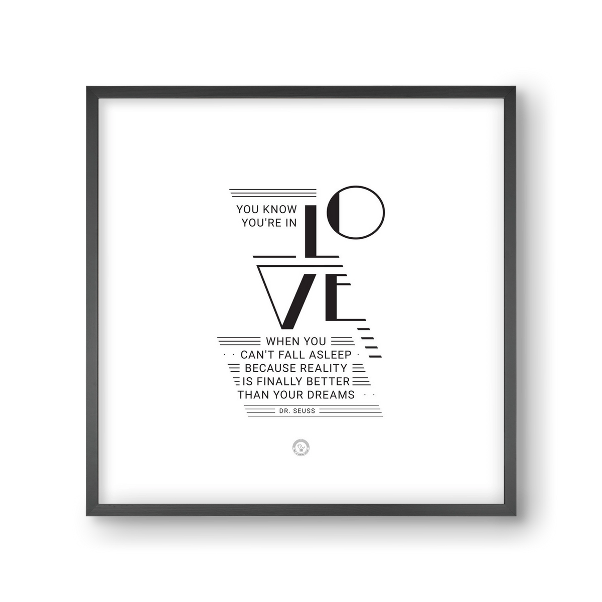 Love, 30x30 cm (30x30 cm), Fekete keret