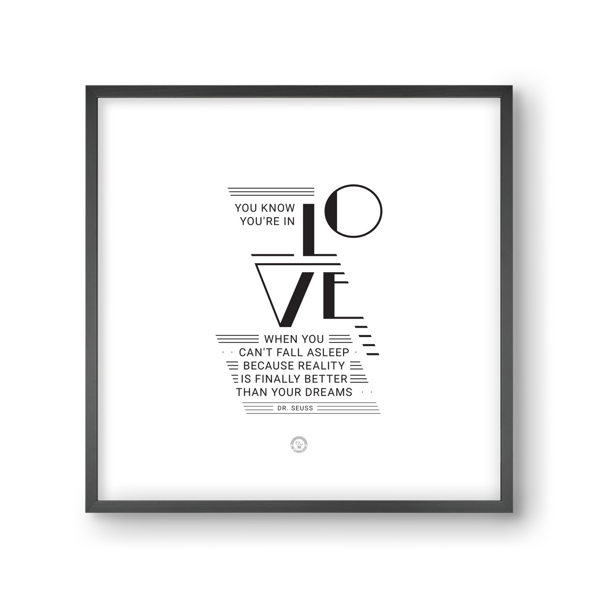 Love, 30x30 cm (30x30 cm), Fekete keret