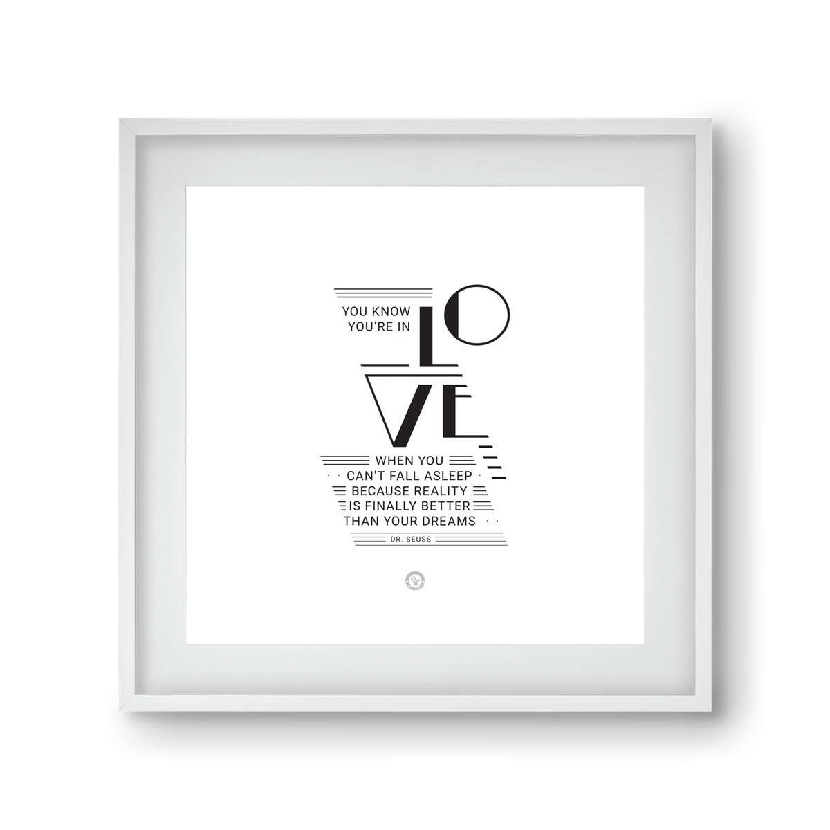 Love, 30x30 cm (20x20 cm), Fehér keret, paszpartuval