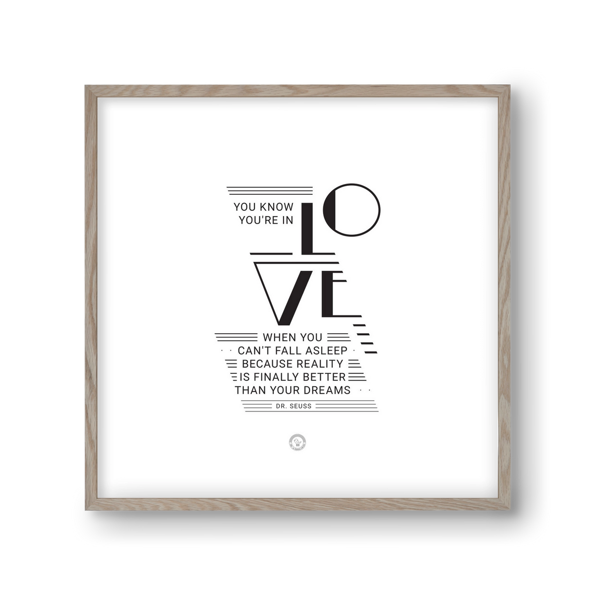 Love, 30x30 cm (30x30 cm), Tölgy keret