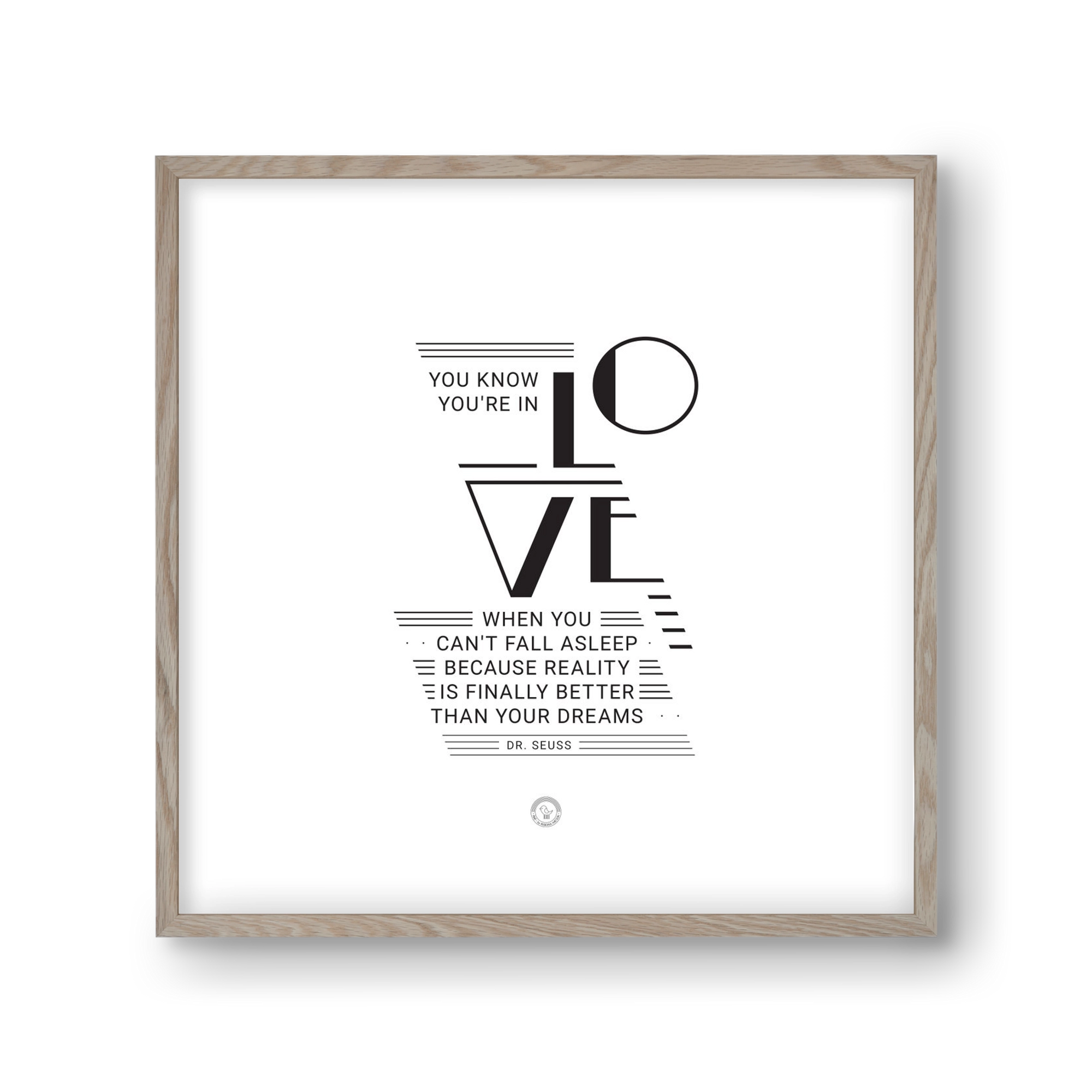 Love, 30x30 cm (30x30 cm), Tölgy keret