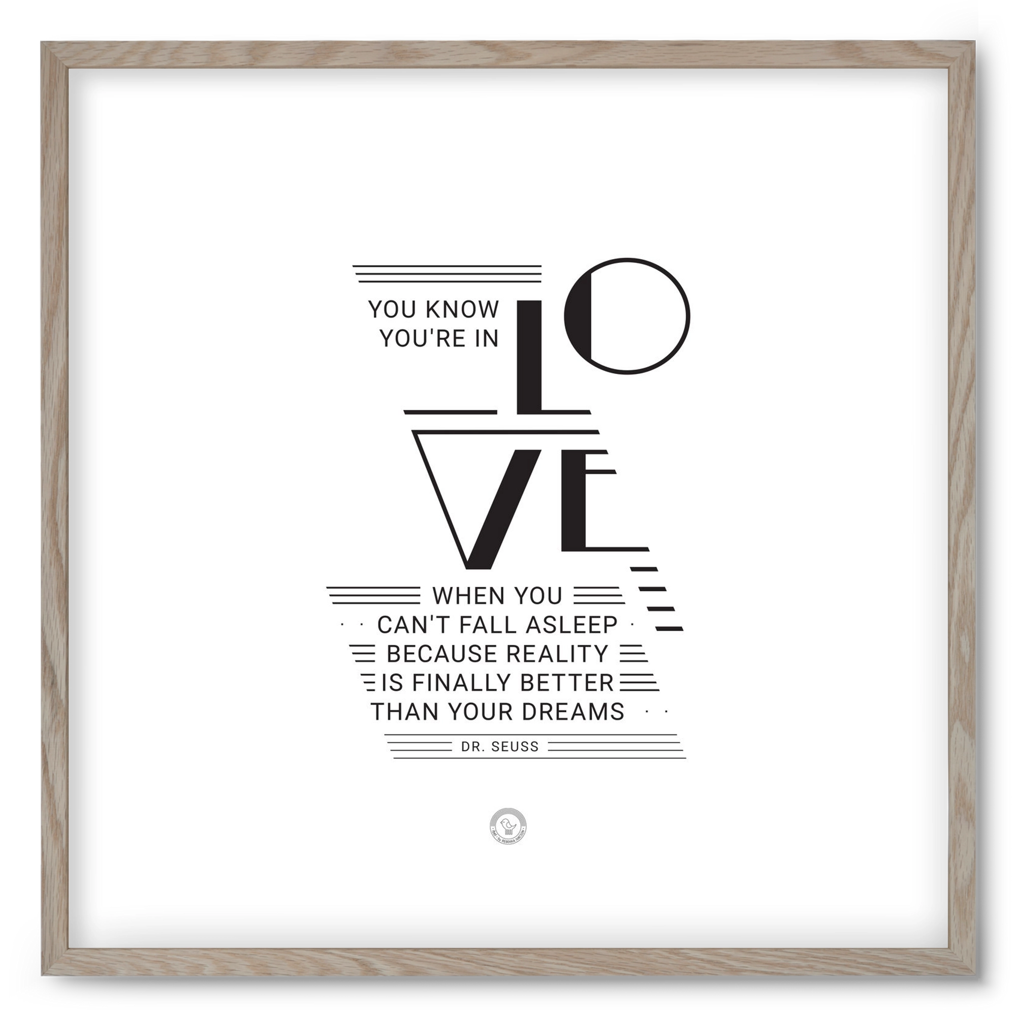 Love, 50x50 cm (50x50 cm), Tölgy keret