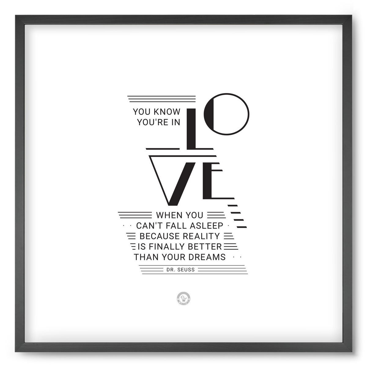 Love, 50x50 cm (50x50 cm), Fekete keret