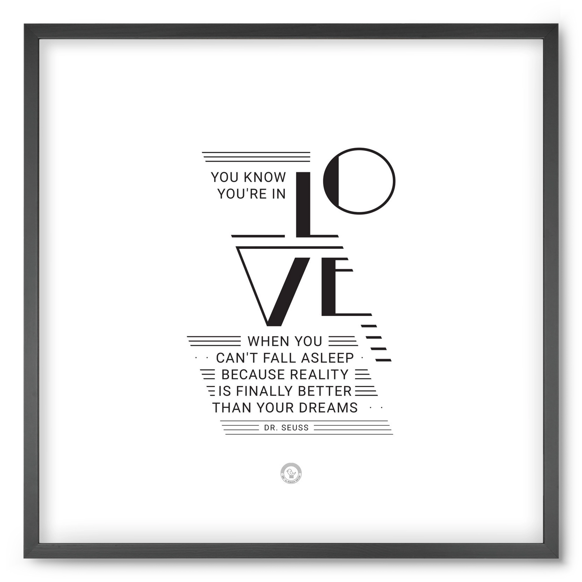 Love, 50x50 cm (50x50 cm), Fekete keret