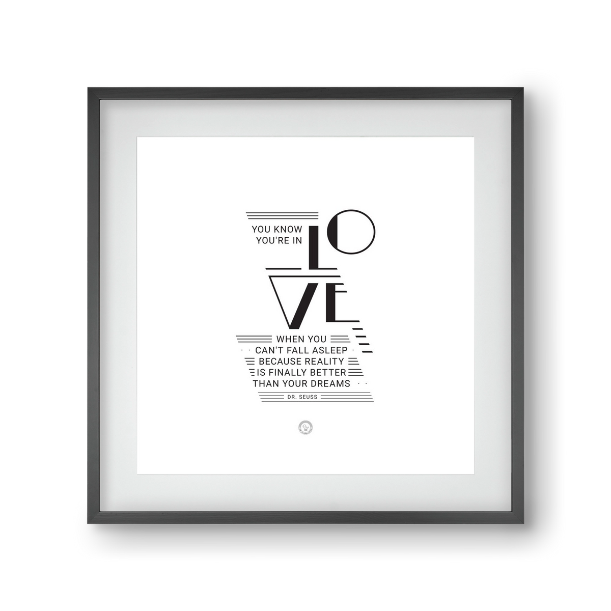 Love, 30x30 cm (20x20 cm), Fekete keret, paszpartuval