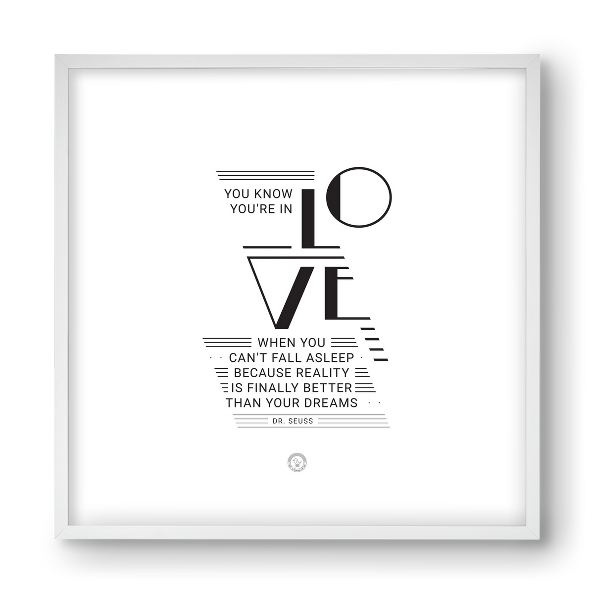 Love, 40x40 cm (40x40 cm), Fehér keret