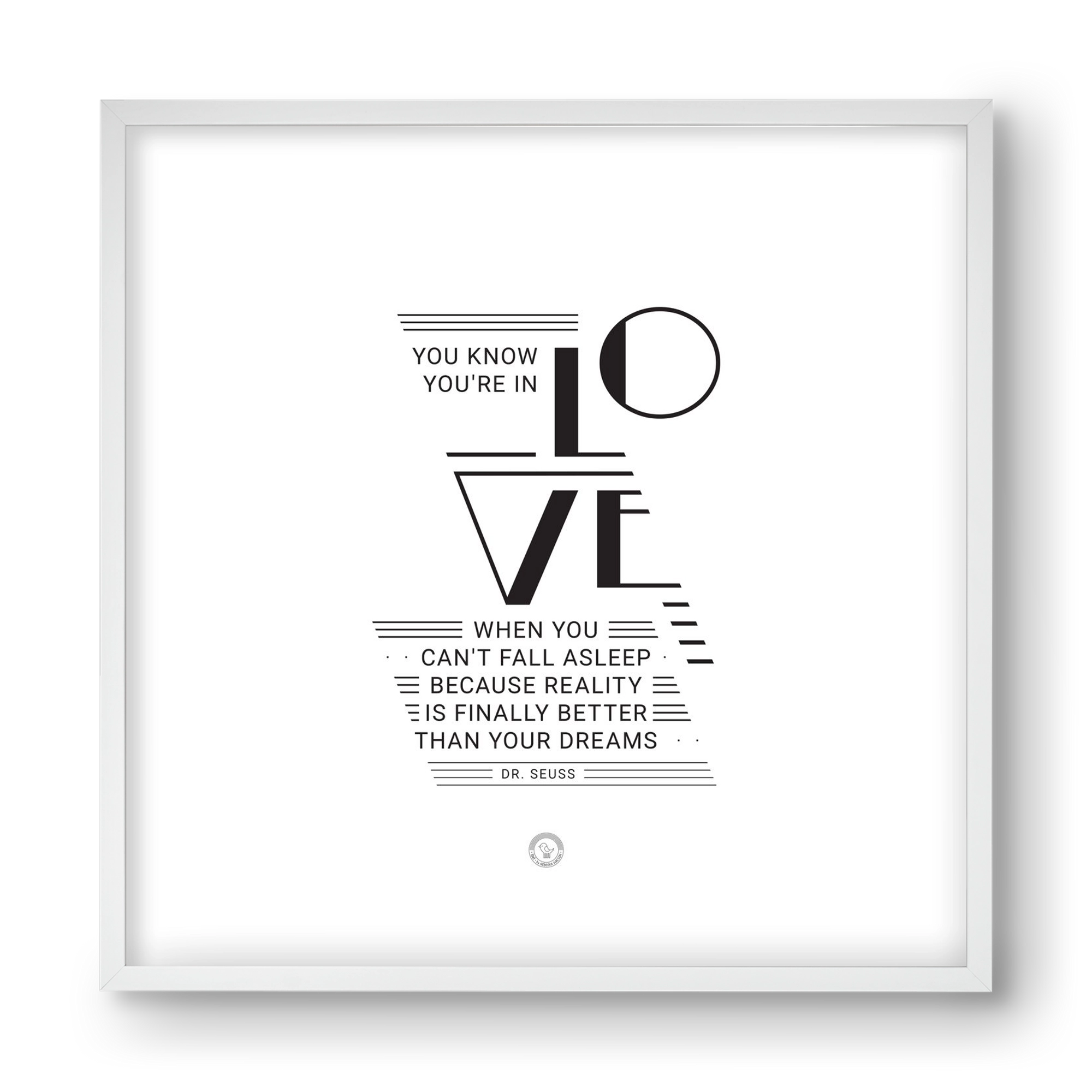 Love, 40x40 cm (40x40 cm), Fehér keret