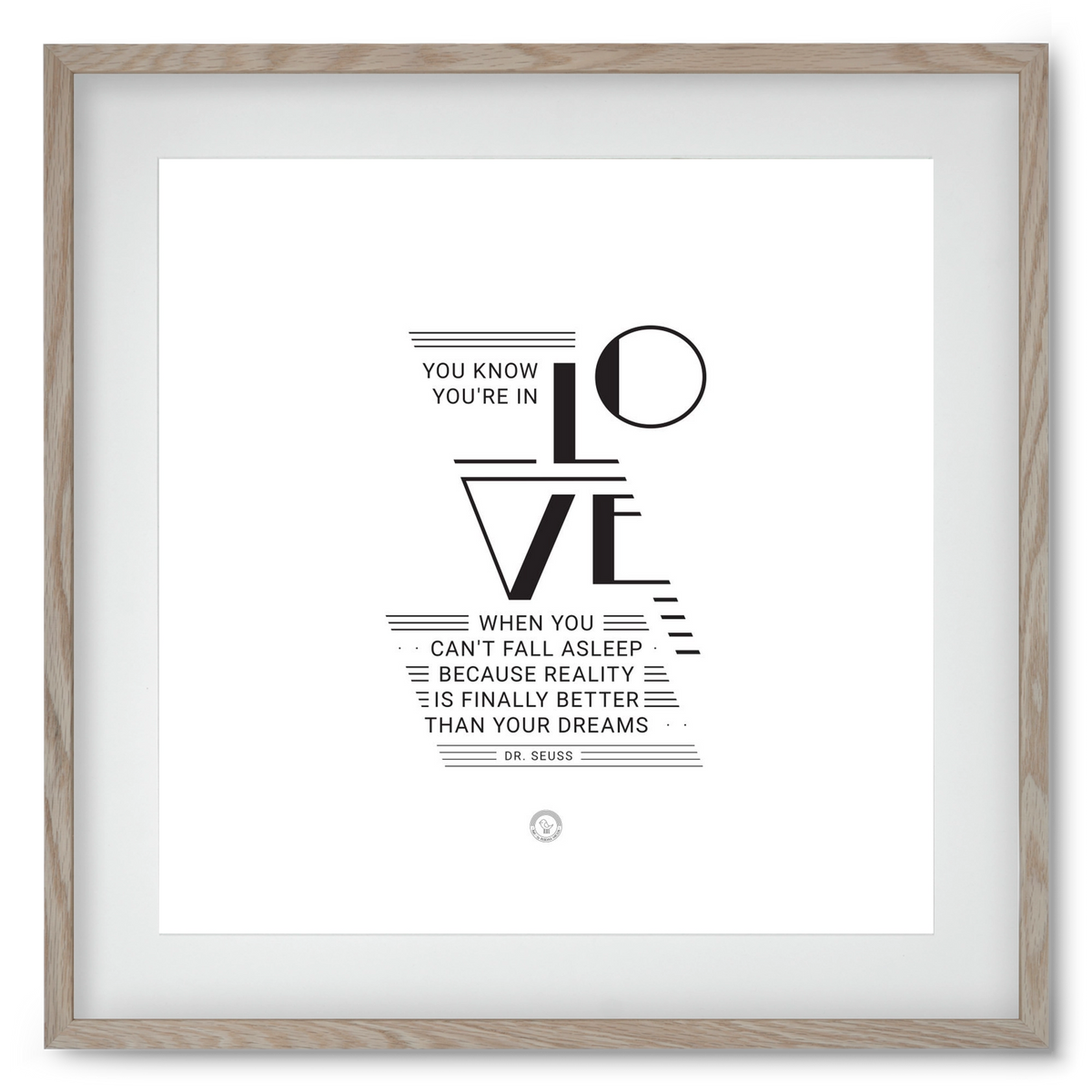 Love, 50x50 cm (40x40 cm), Tölgy keret, paszpartuval