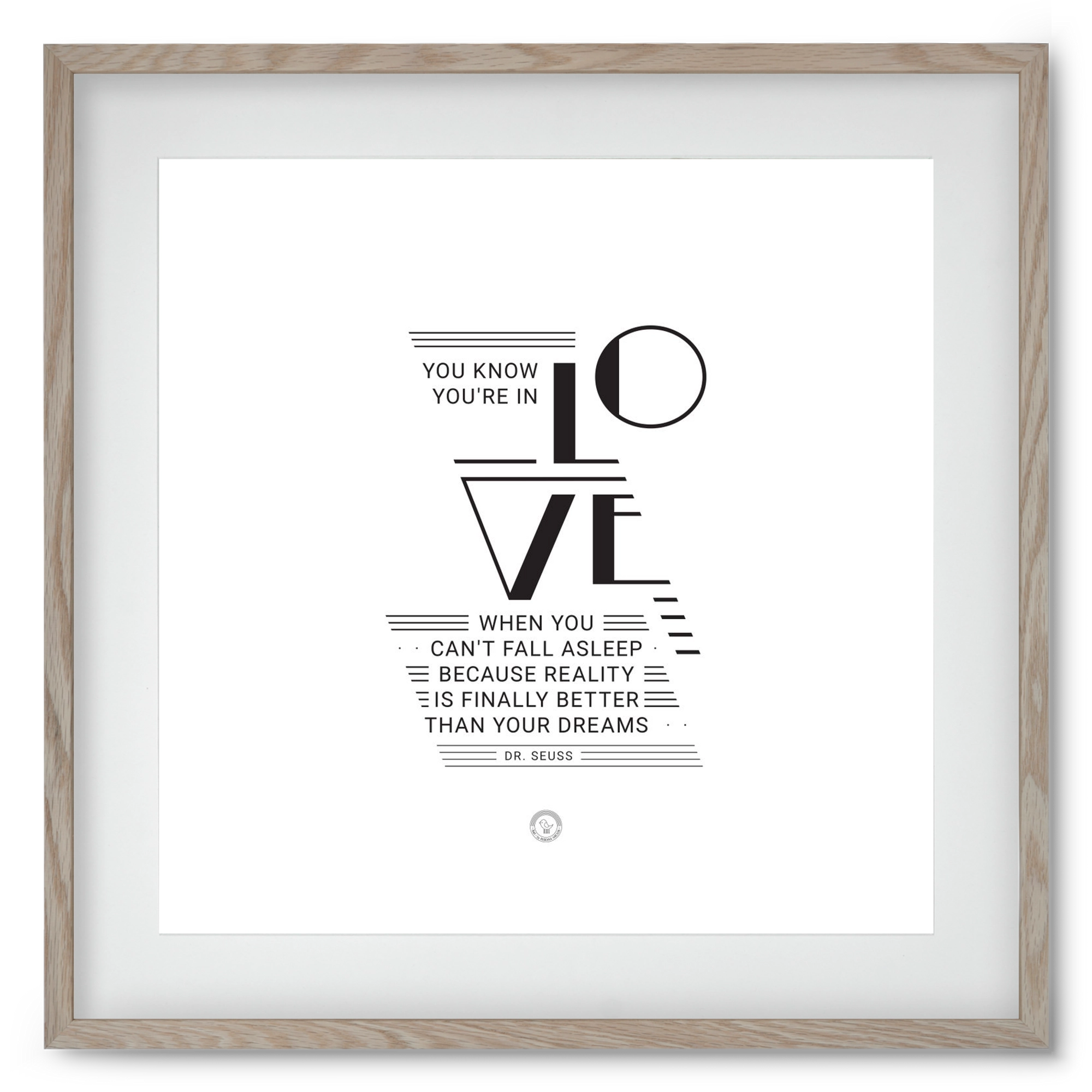 Love, 50x50 cm (40x40 cm), Tölgy keret, paszpartuval