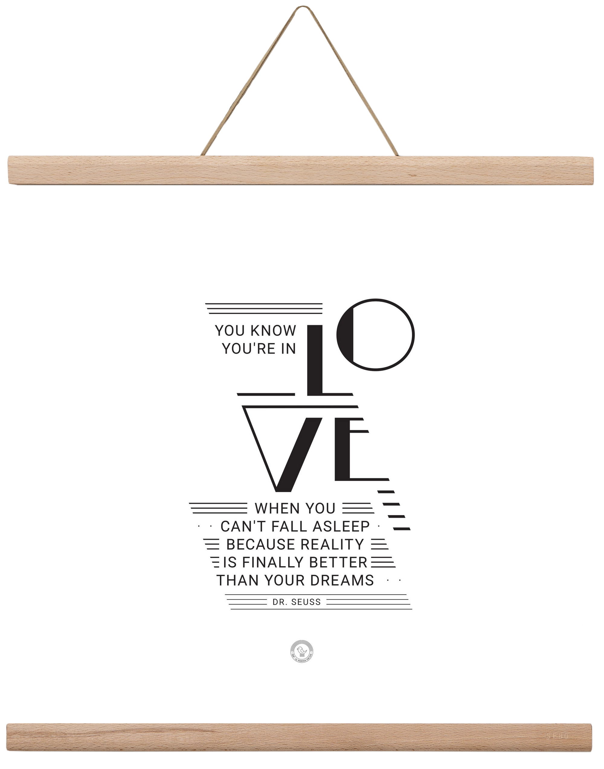 Love, 40x40 cm (40x40 cm), Tölgy akasztó