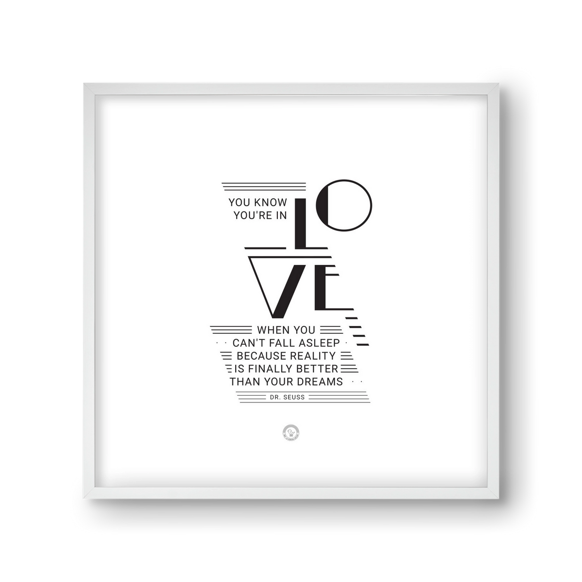 Love, 30x30 cm (30x30 cm), Fehér keret