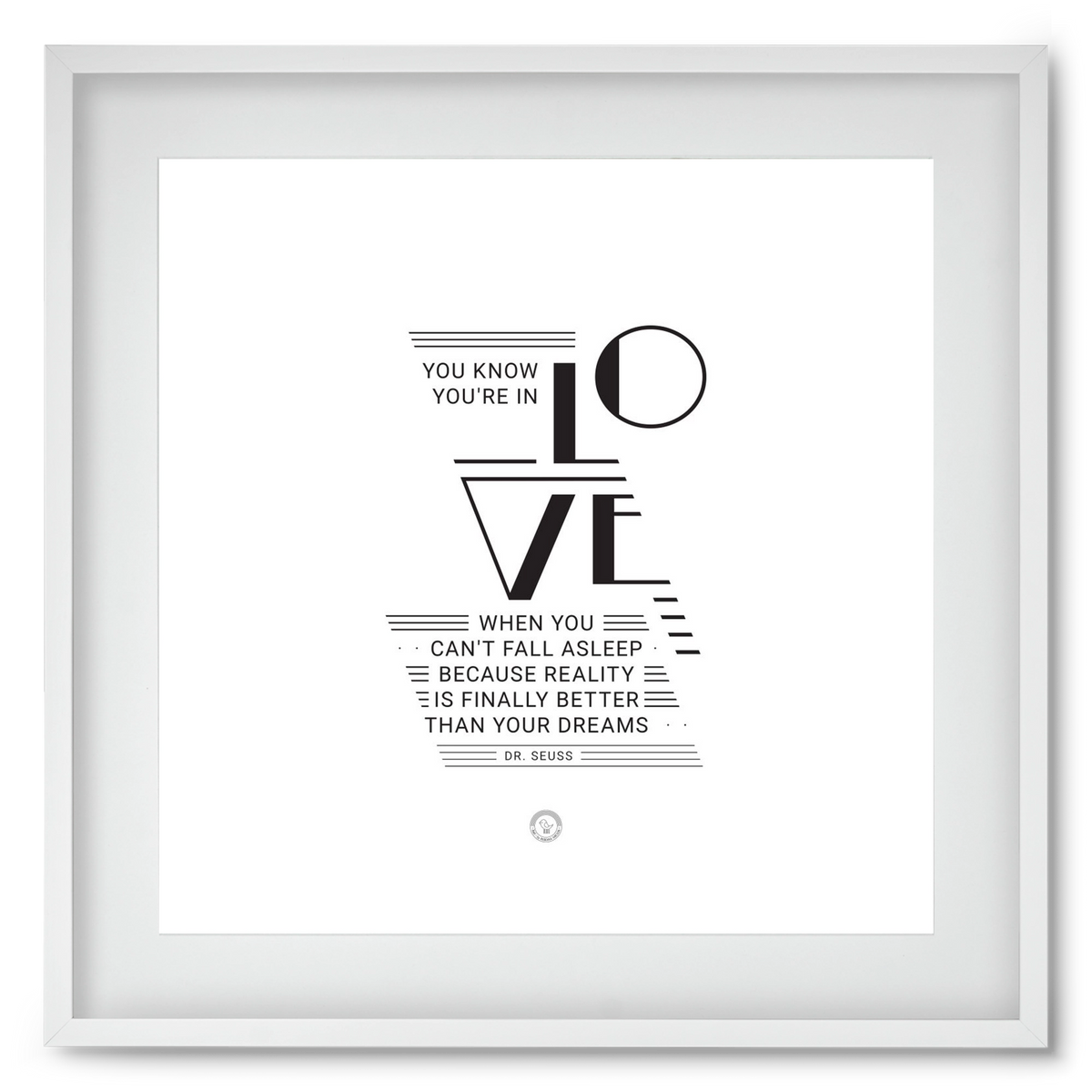 Love, 50x50 cm (40x40 cm), Fehér keret, paszpartuval