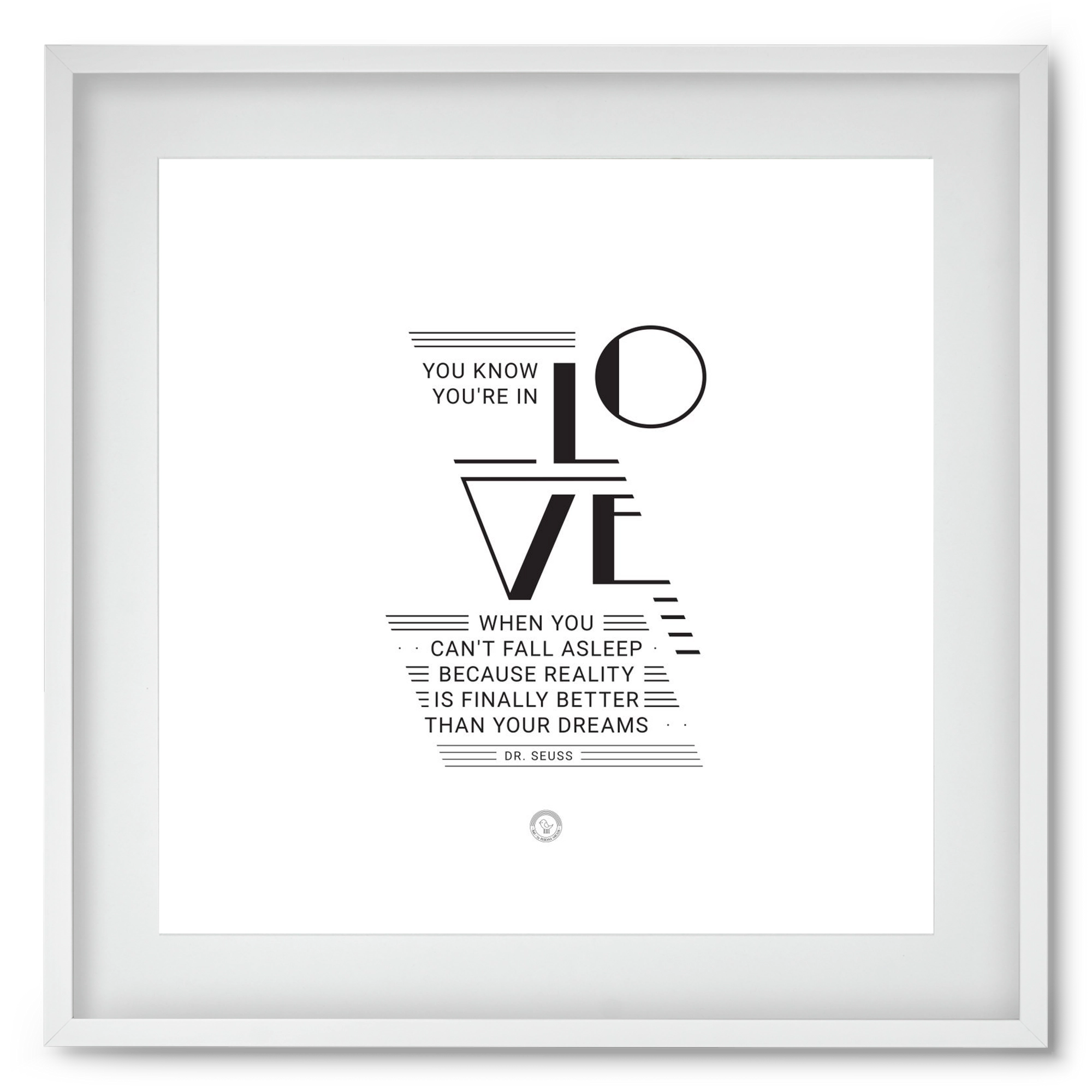Love, 50x50 cm (40x40 cm), Fehér keret, paszpartuval