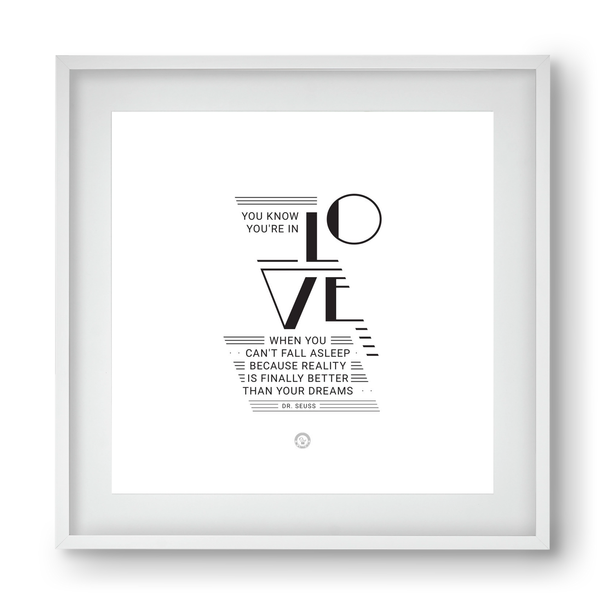 Love, 40x40 cm (30x30 cm), Fehér keret, paszpartuval