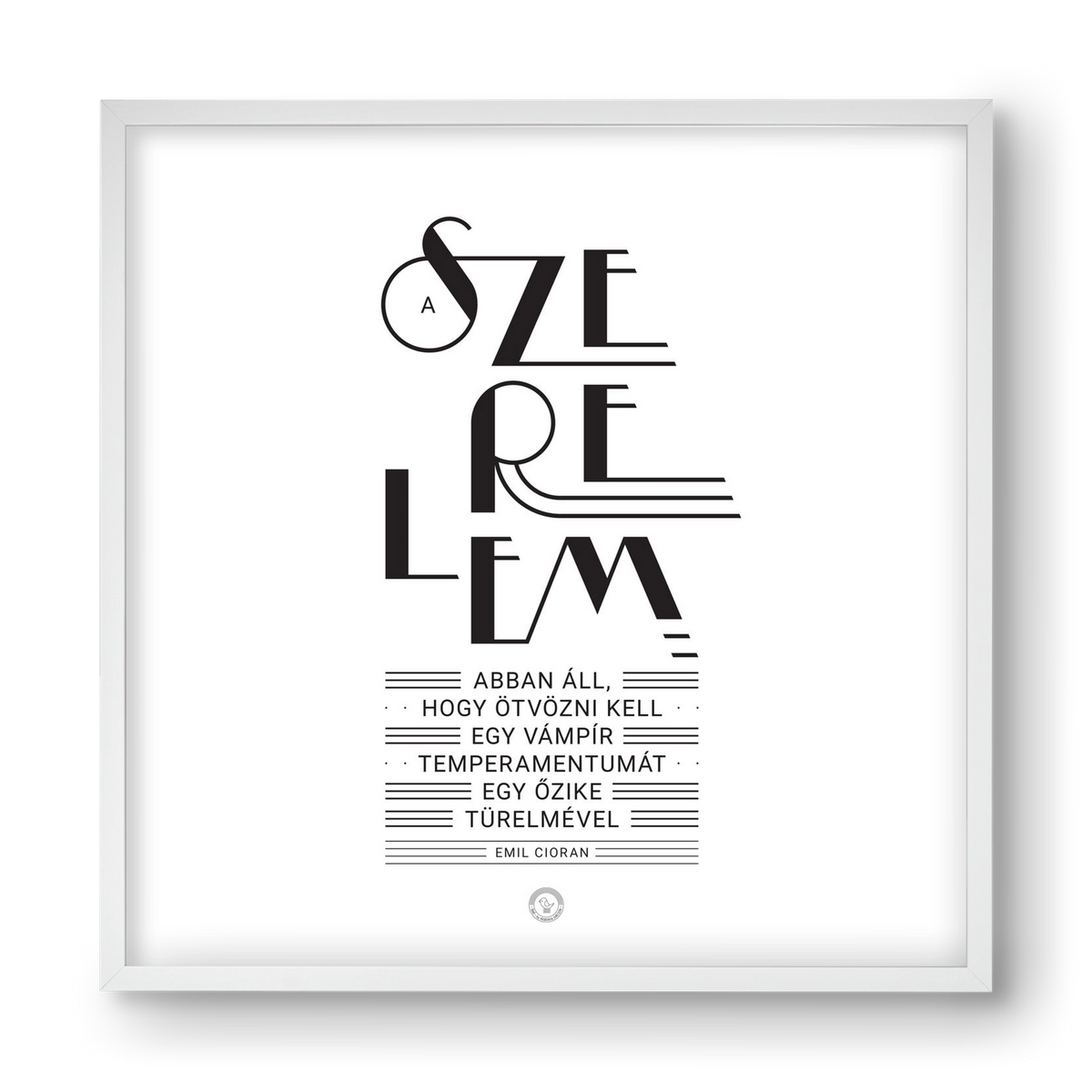 Szerelem, 40x40 cm (40x40 cm), Fehér keret