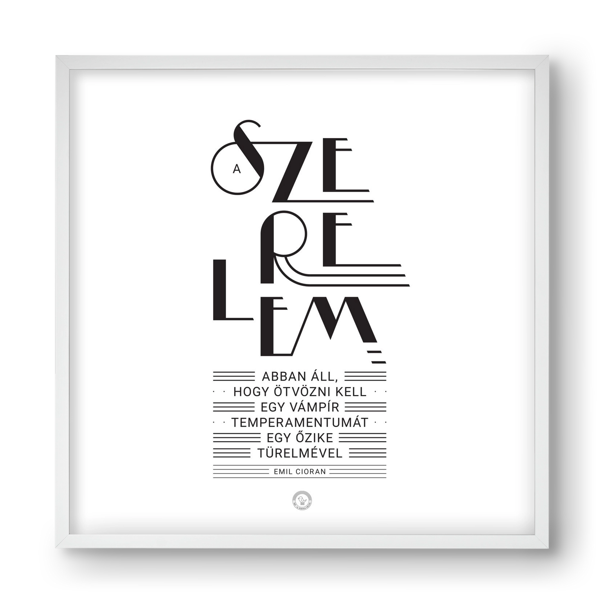 Szerelem, 40x40 cm (40x40 cm), Fehér keret