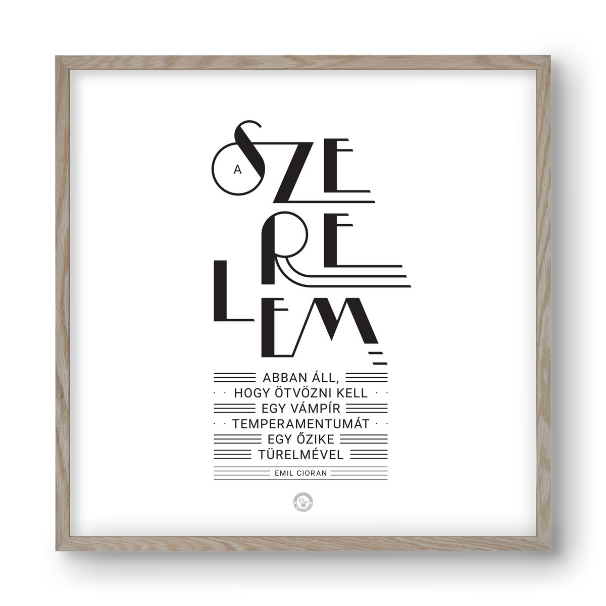 Szerelem, 40x40 cm (40x40 cm), Tölgy keret