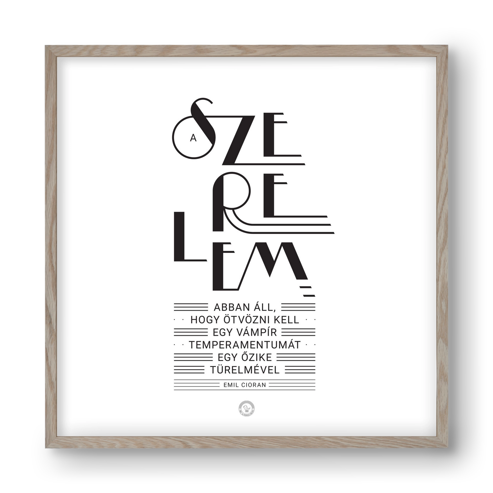 Szerelem, 40x40 cm (40x40 cm), Tölgy keret