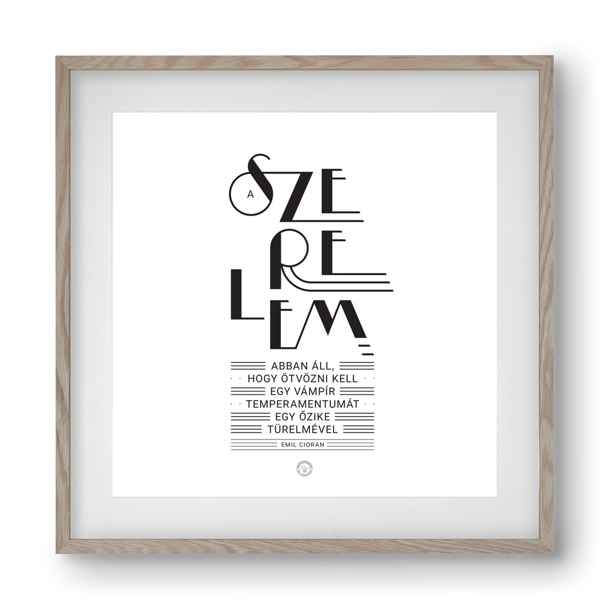 Szerelem, 40x40 cm (30x30 cm), Tölgy keret, paszpartuval