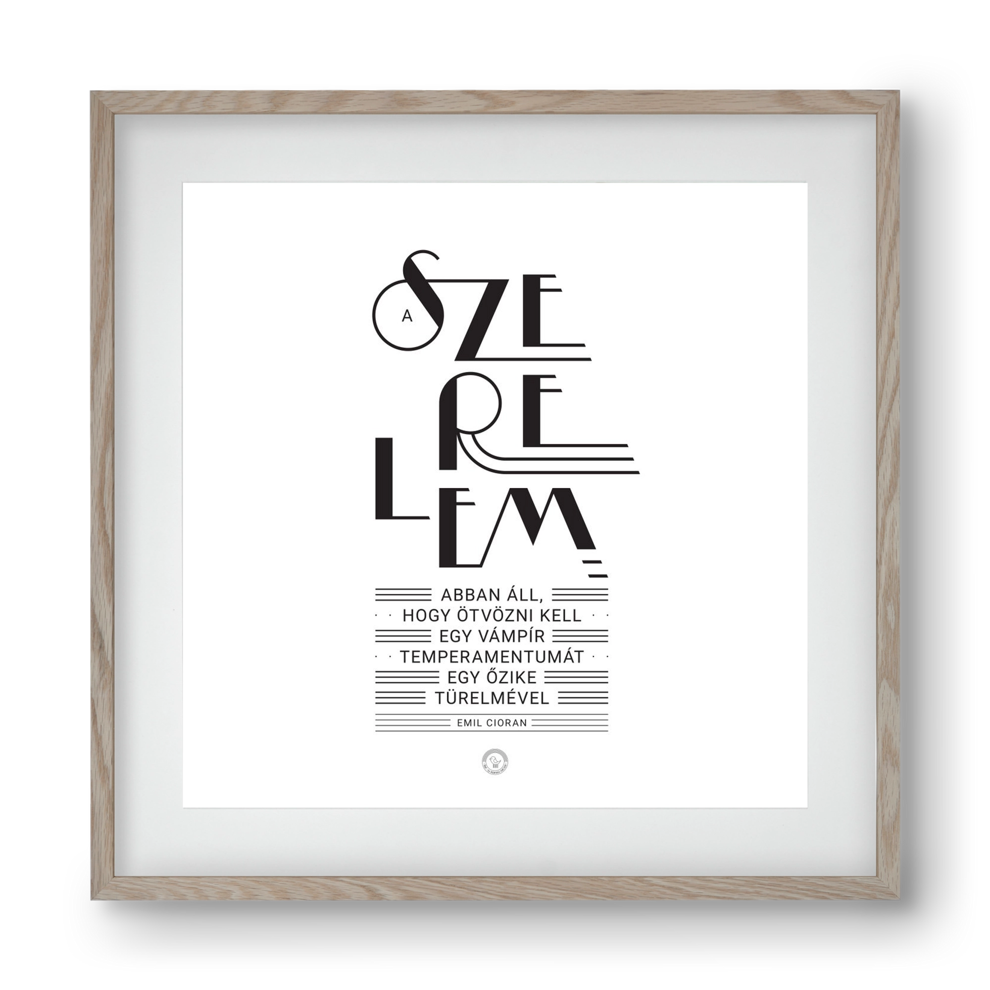 Szerelem, 40x40 cm (30x30 cm), Tölgy keret, paszpartuval