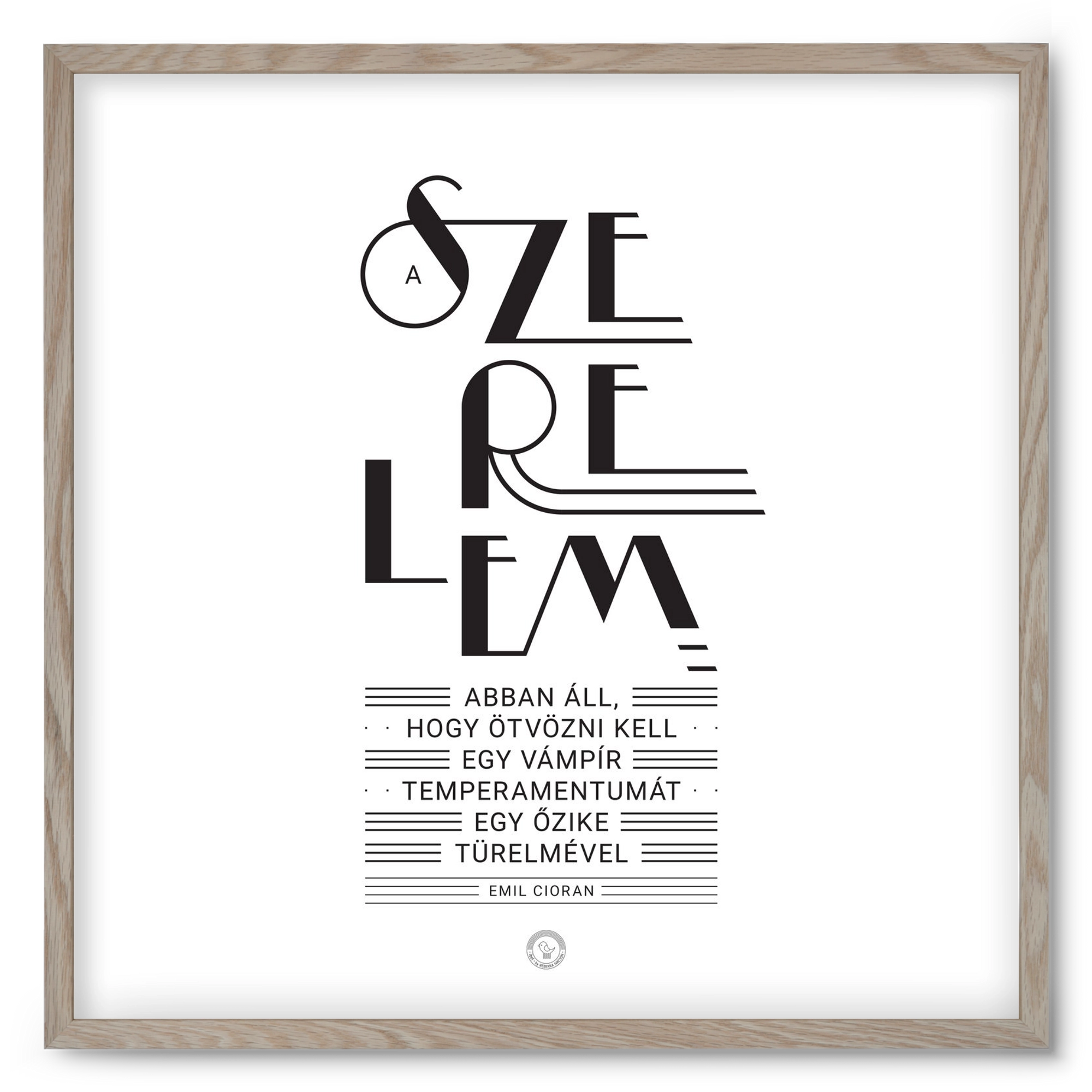 Szerelem, 50x50 cm (50x50 cm), Tölgy keret