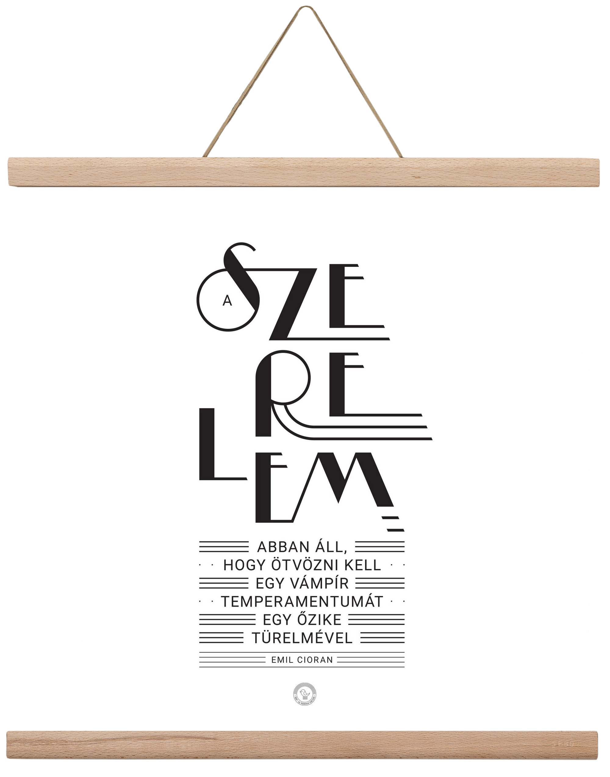 Szerelem, 40x40 cm (40x40 cm), Tölgy akasztó