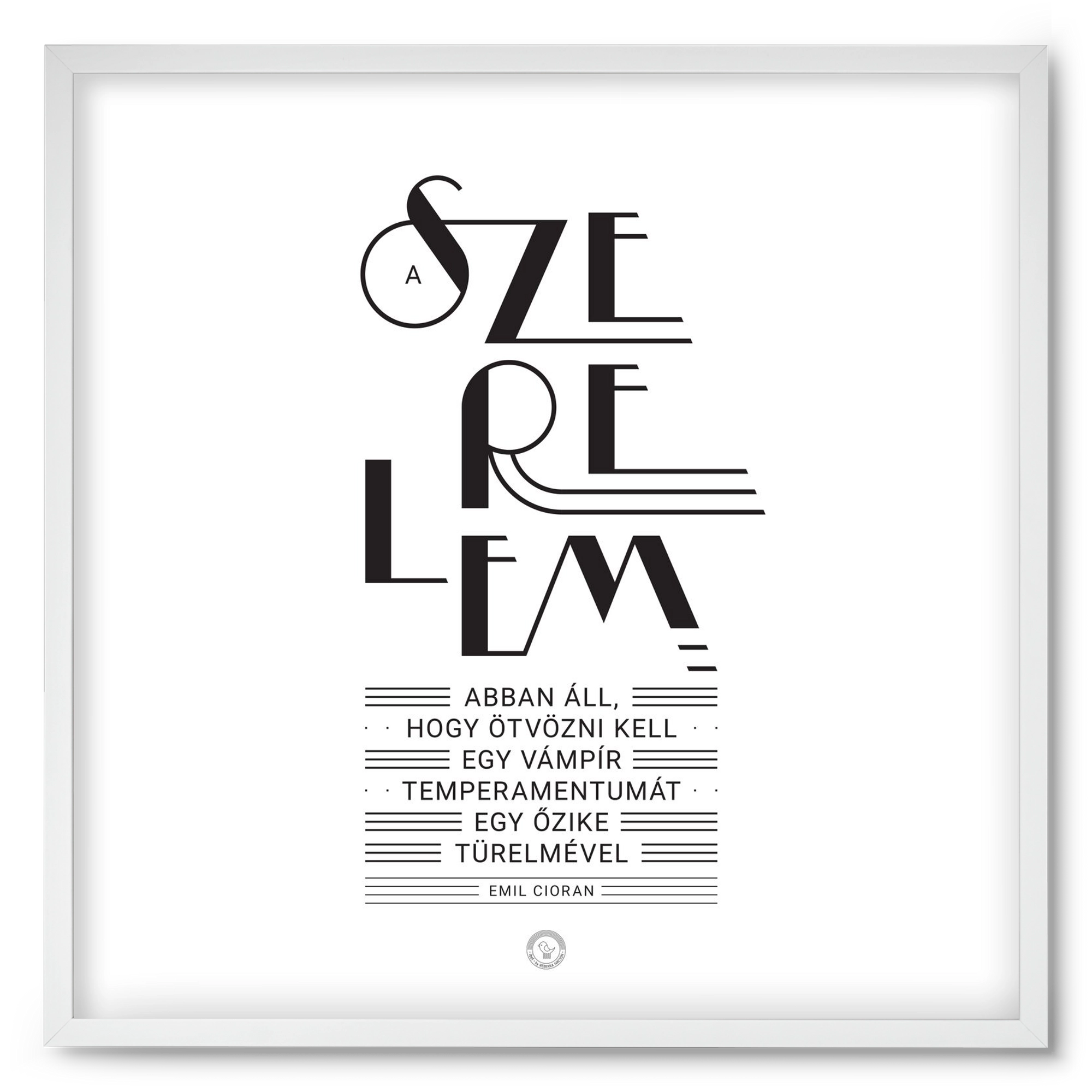 Szerelem, 50x50 cm (50x50 cm), Fehér keret