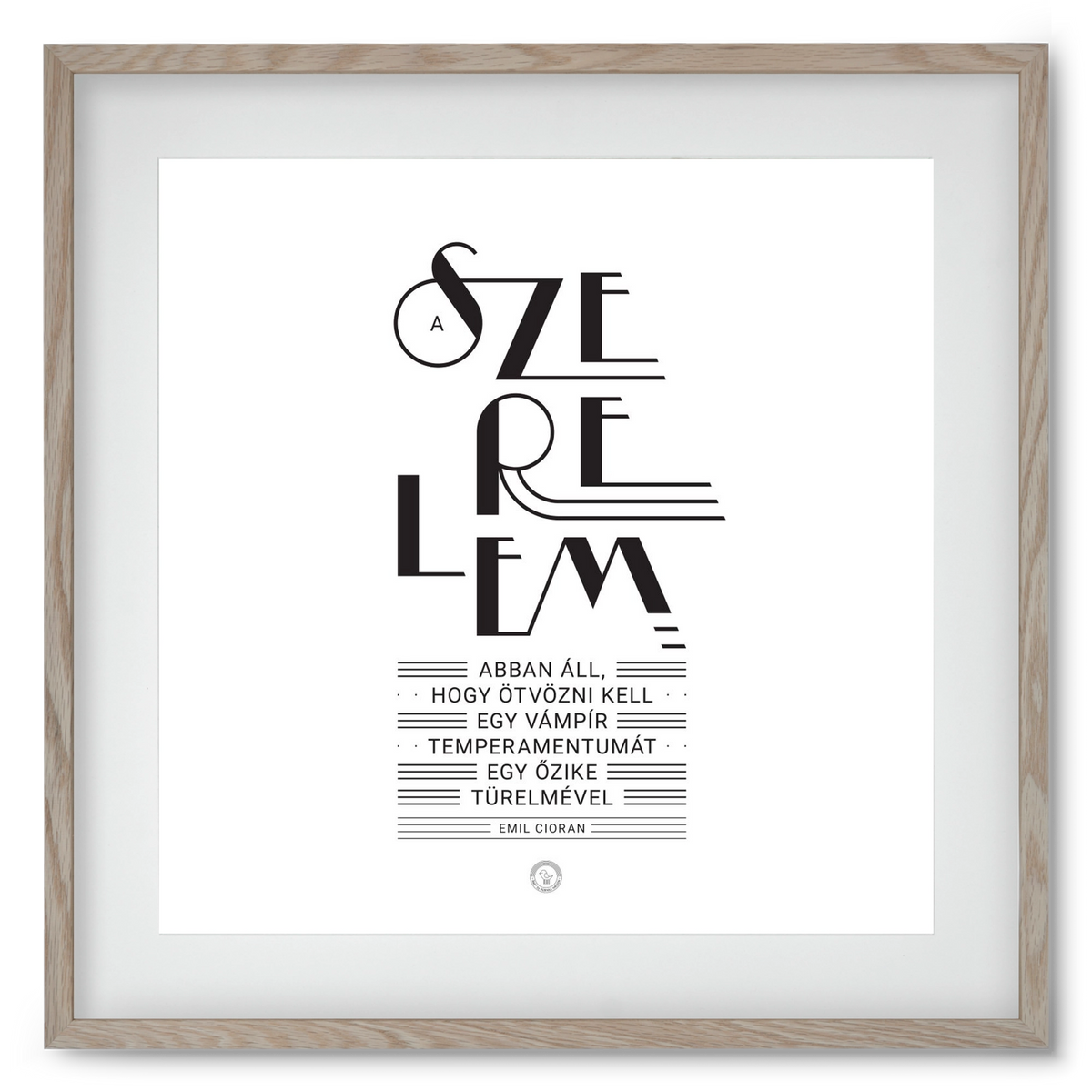 Szerelem, 50x50 cm (40x40 cm), Tölgy keret, paszpartuval