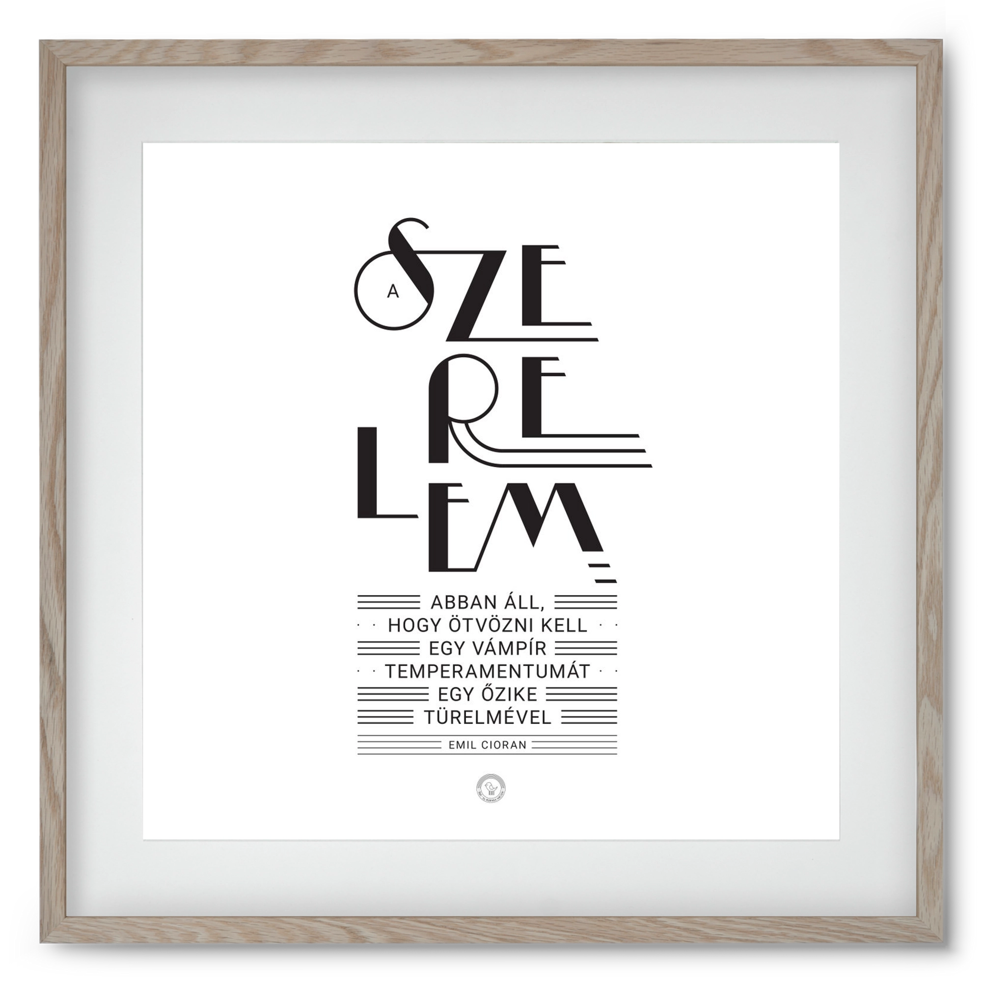 Szerelem, 50x50 cm (40x40 cm), Tölgy keret, paszpartuval